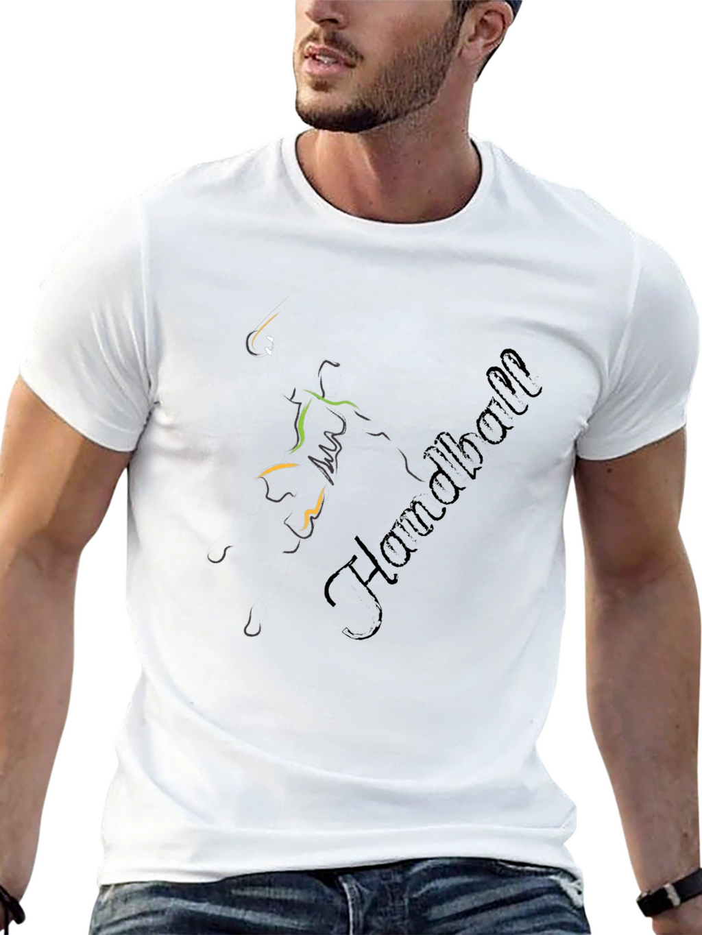 Handball Player Graphic T-Shirt - Sportswear Tee