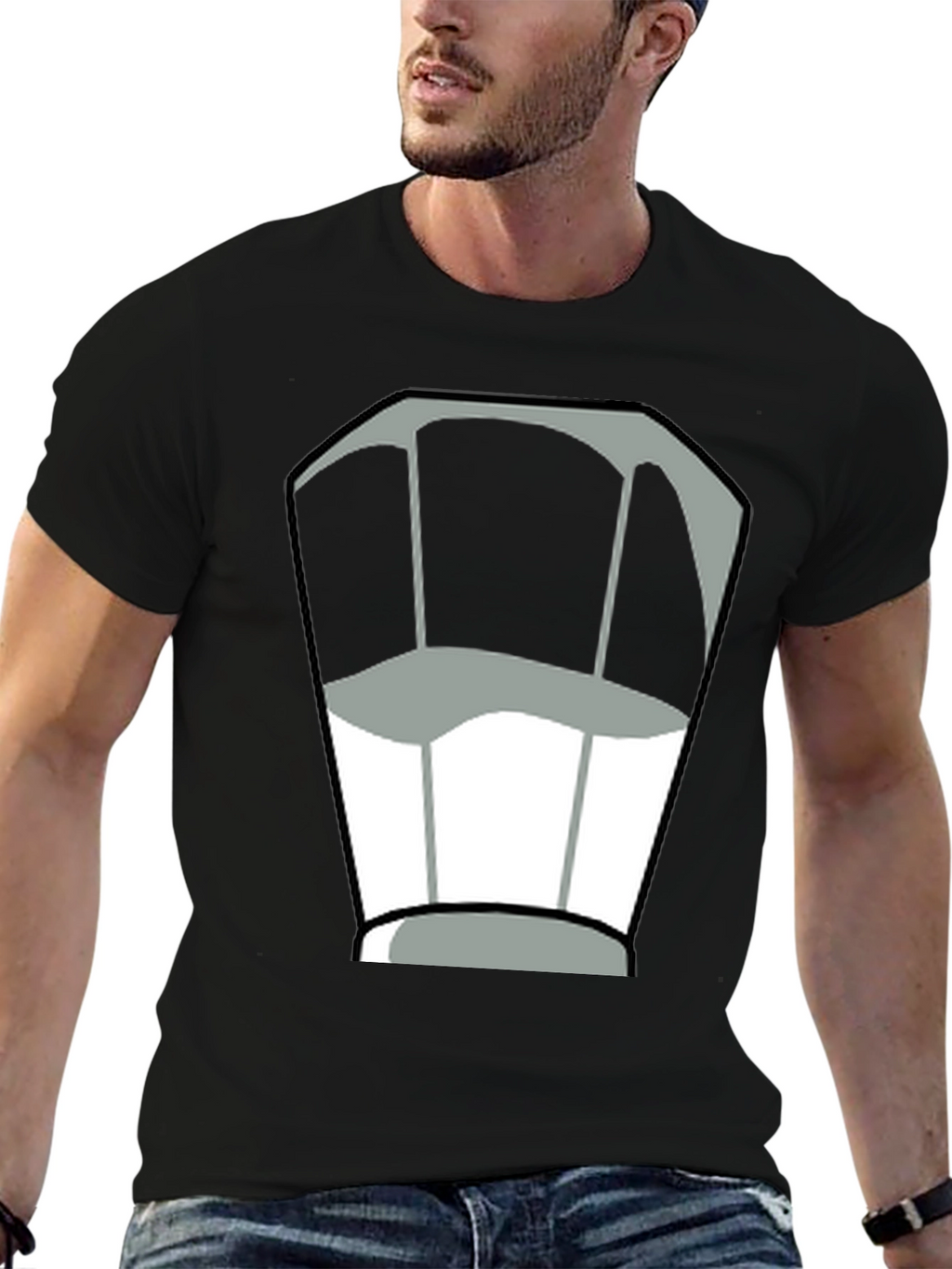 Chef Hat Graphic Tee - Black Cotton T-Shirt