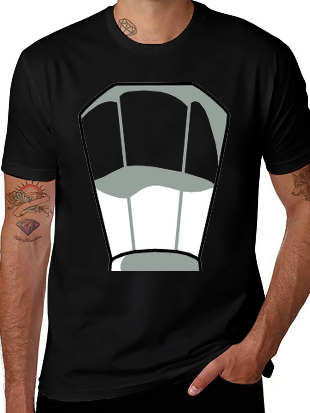Chef Hat Graphic Tee - Black Cotton T-Shirt