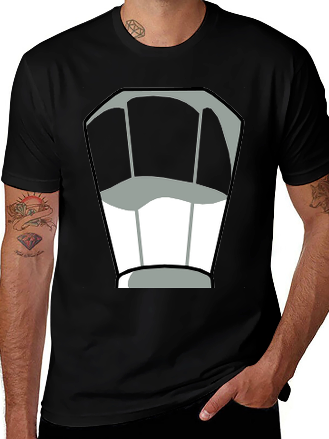 Chef Hat Graphic Tee - Black Cotton T-Shirt