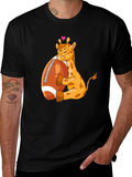 Giraffe Hugging Football T-Shirt