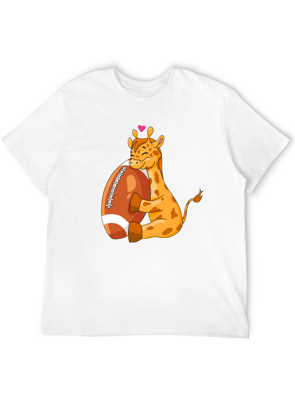 Giraffe Hugging Football T-Shirt