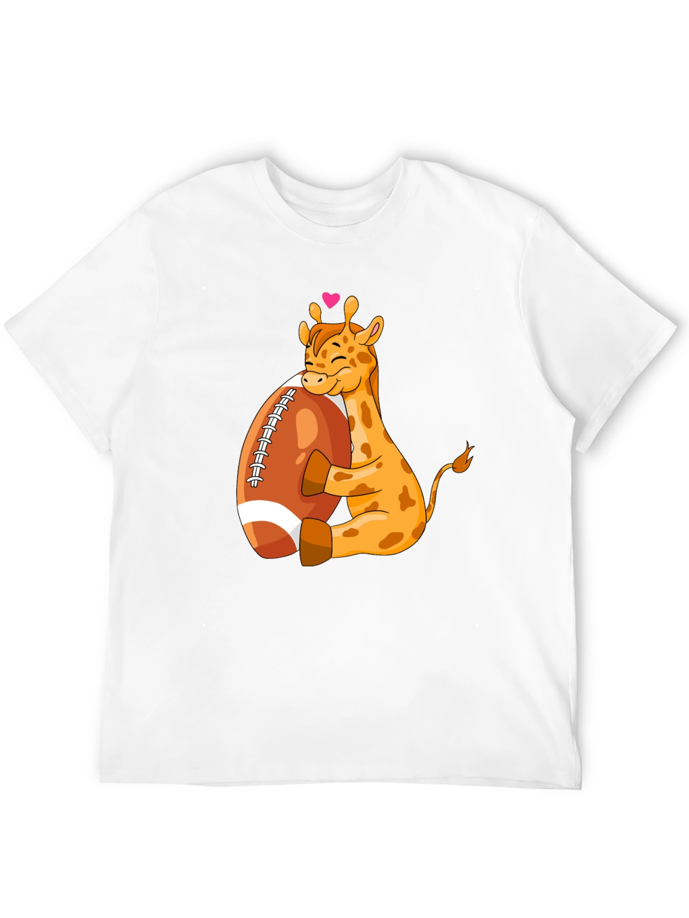 Giraffe Hugging Football T-Shirt