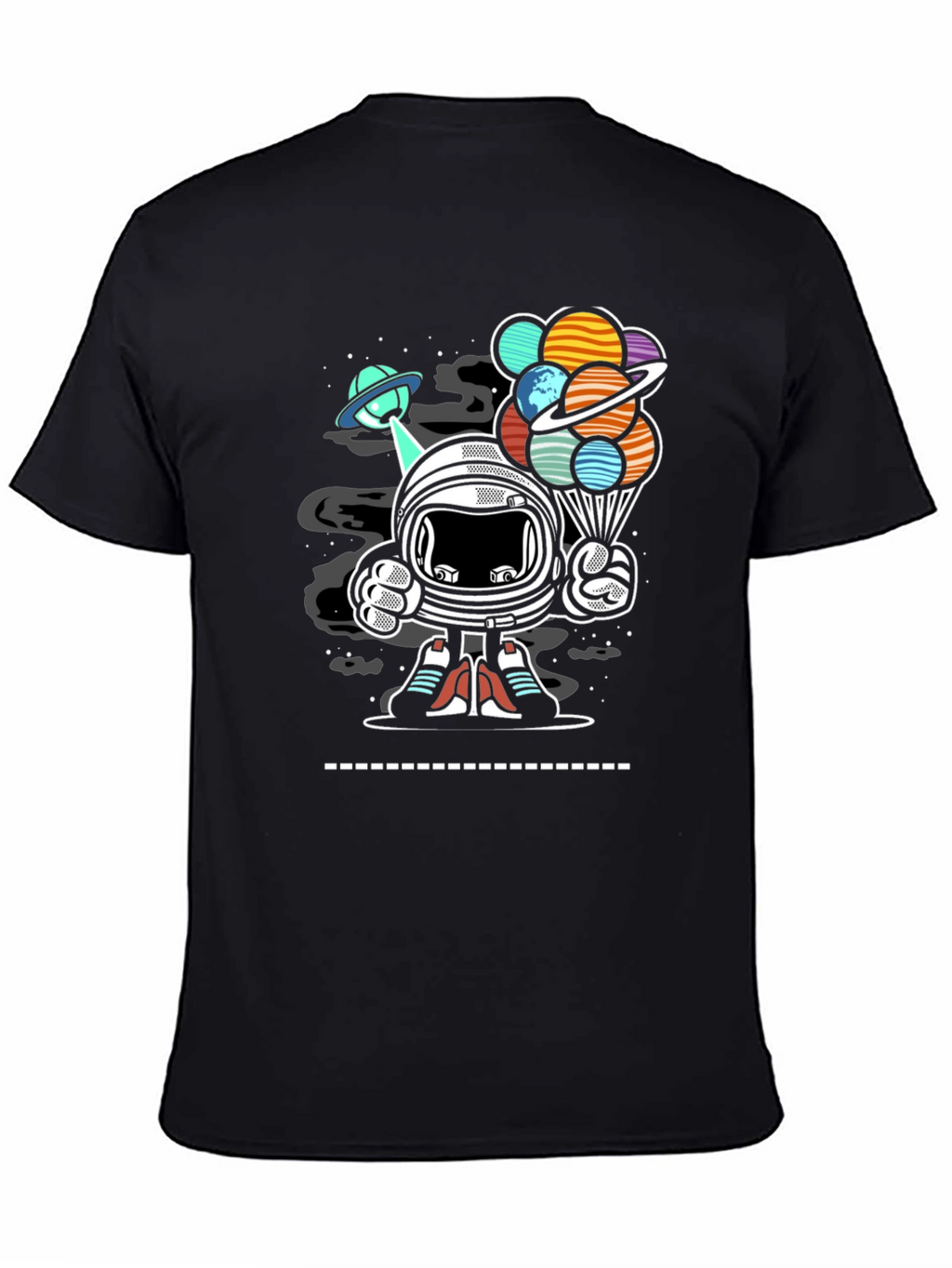 Astronaut Planet Balloons Graphic T-Shirt