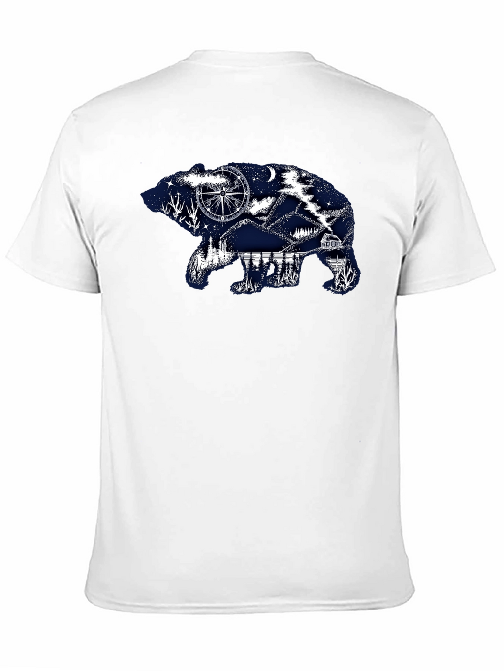 Bear Silhouette Graphic Print T-Shirt