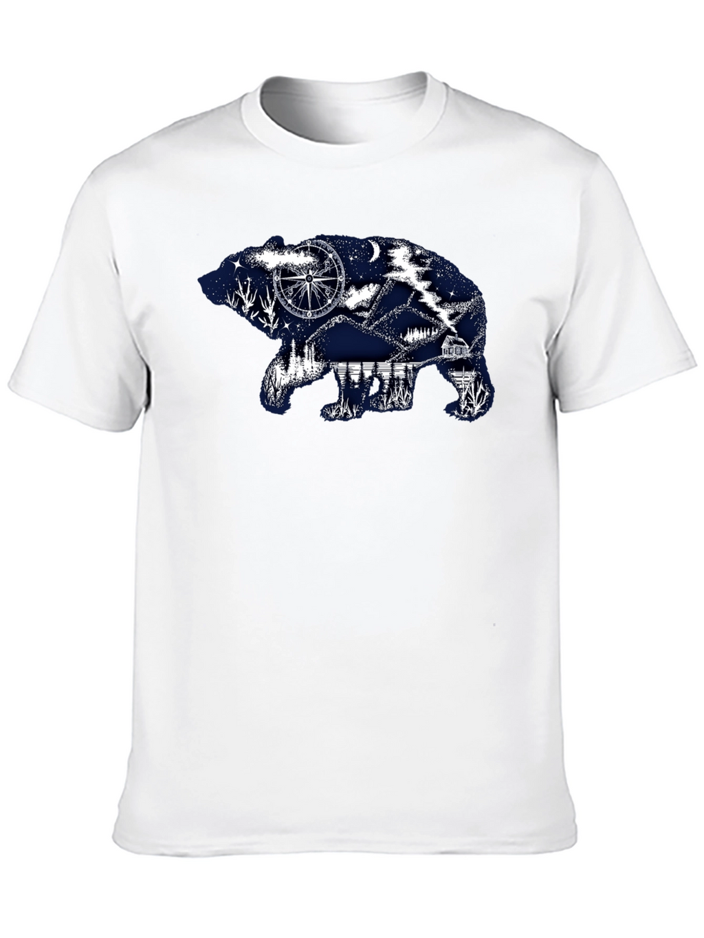 Bear Silhouette Graphic Print T-Shirt