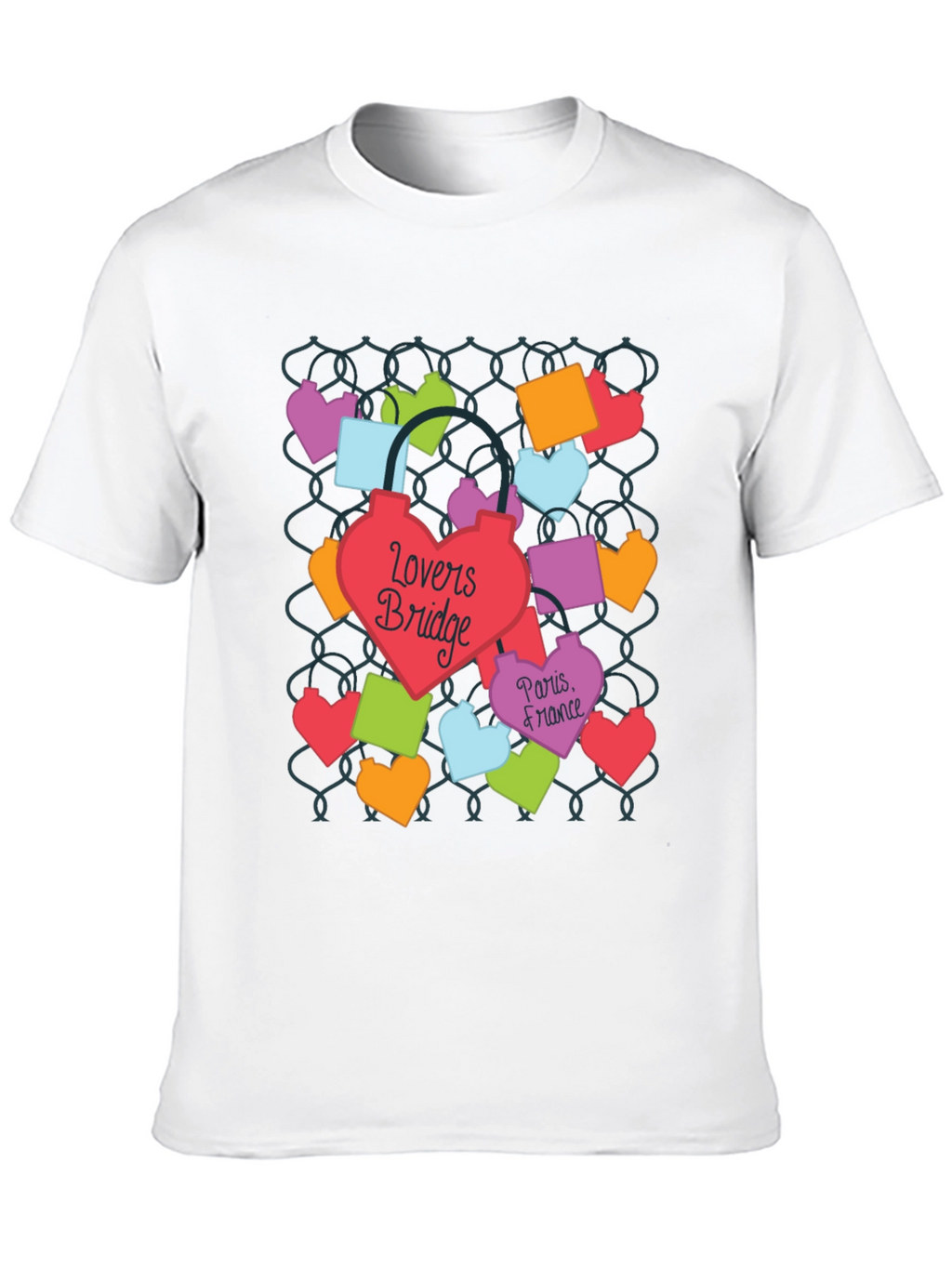 Lovers Bridge Paris France T-Shirt