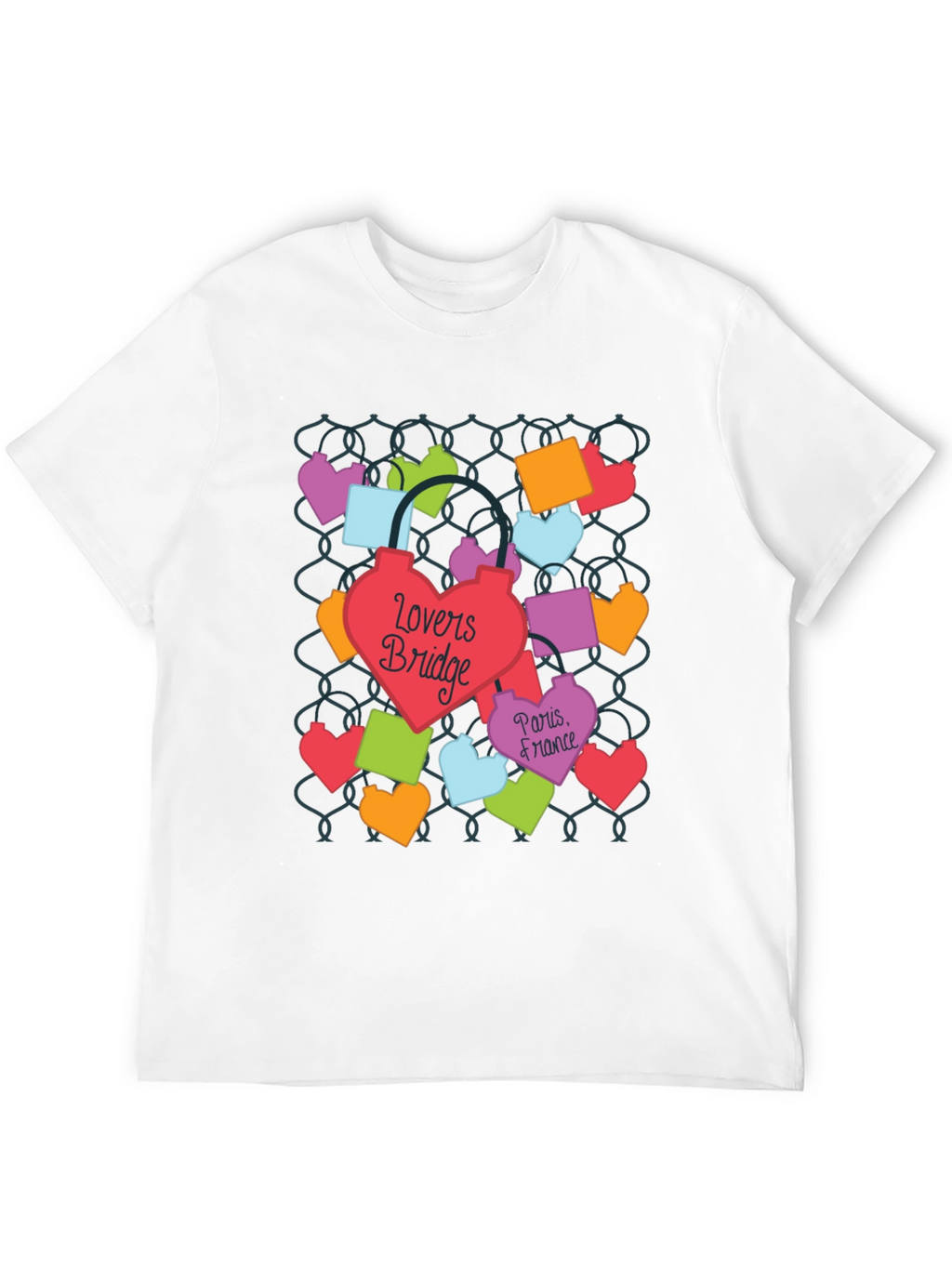Lovers Bridge Paris France T-Shirt