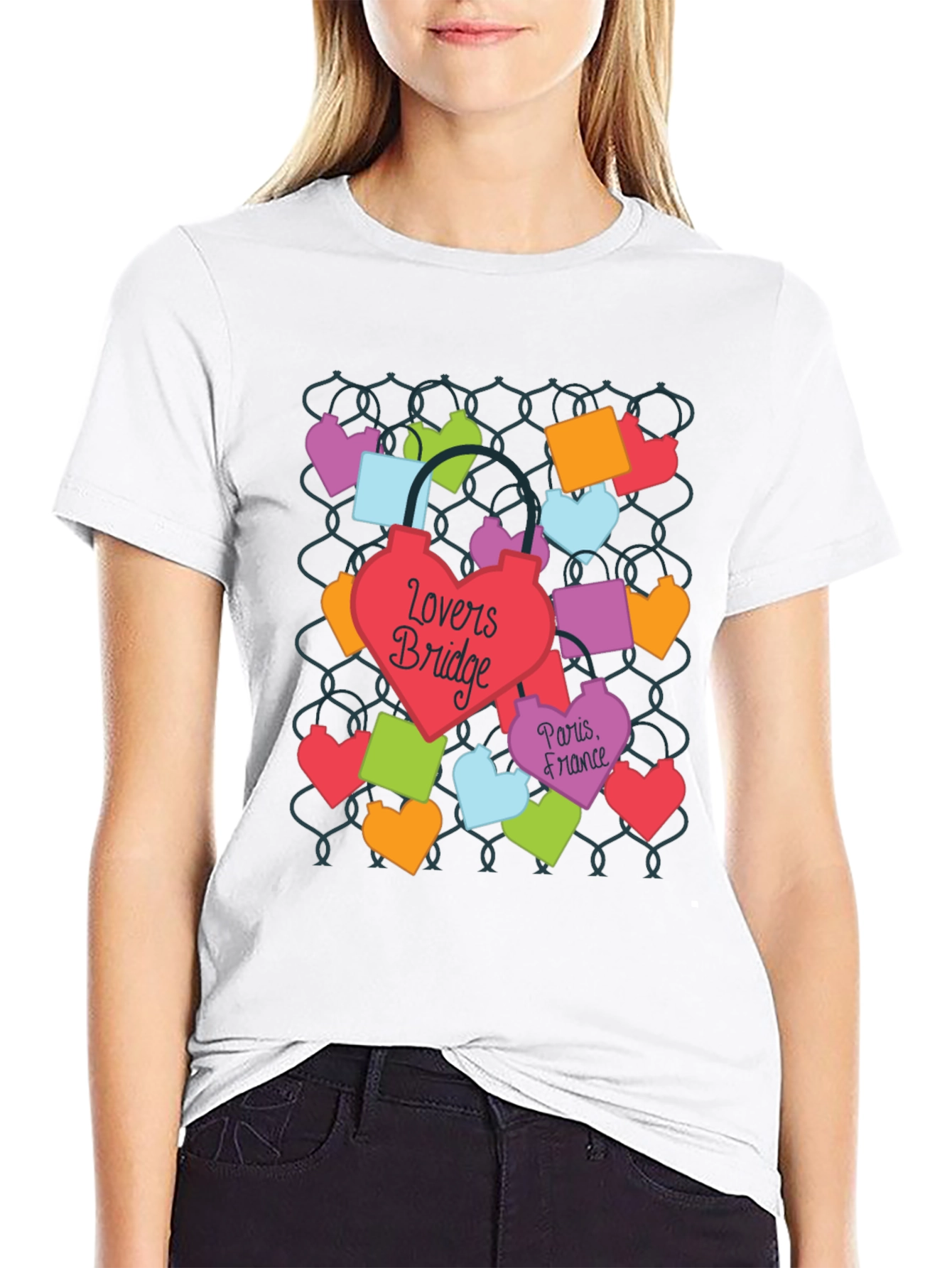 Lovers Bridge Paris France T-Shirt