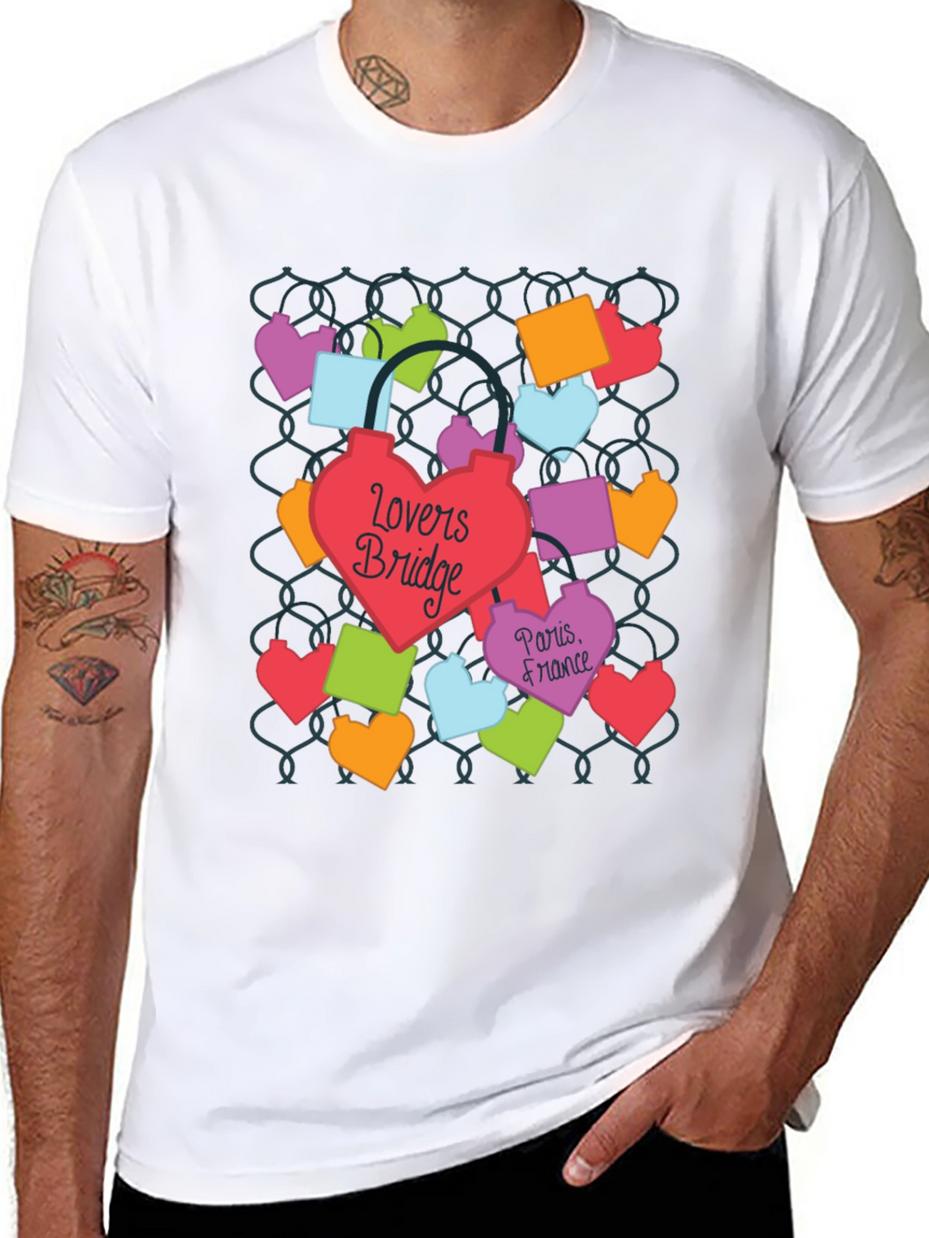 Lovers Bridge Paris France T-Shirt