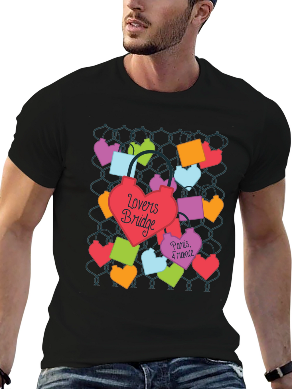 Lovers Bridge Paris France T-Shirt