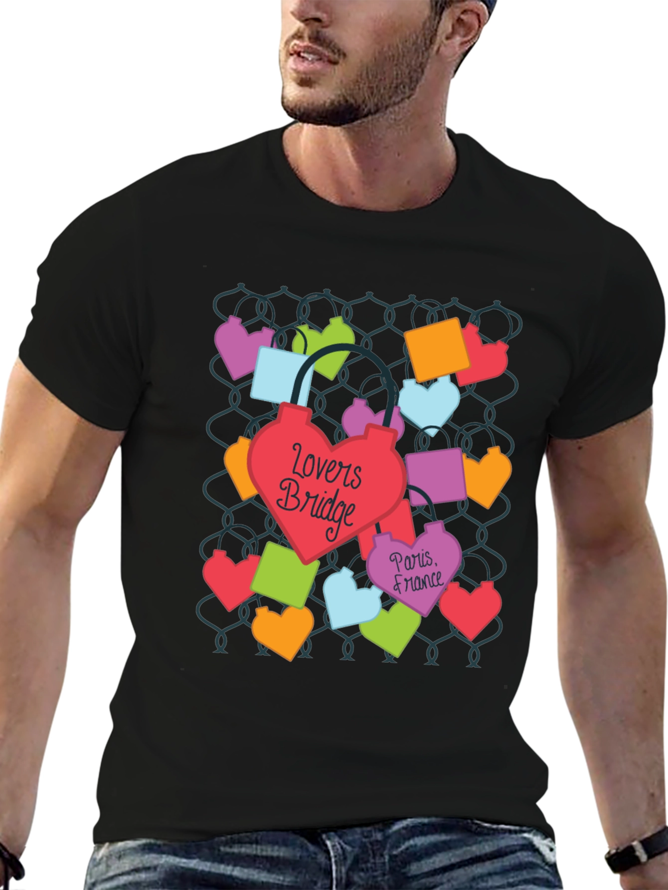 Lovers Bridge Paris France T-Shirt