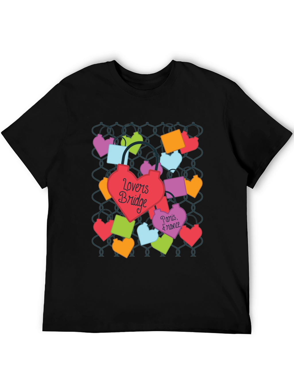 Lovers Bridge Paris France T-Shirt