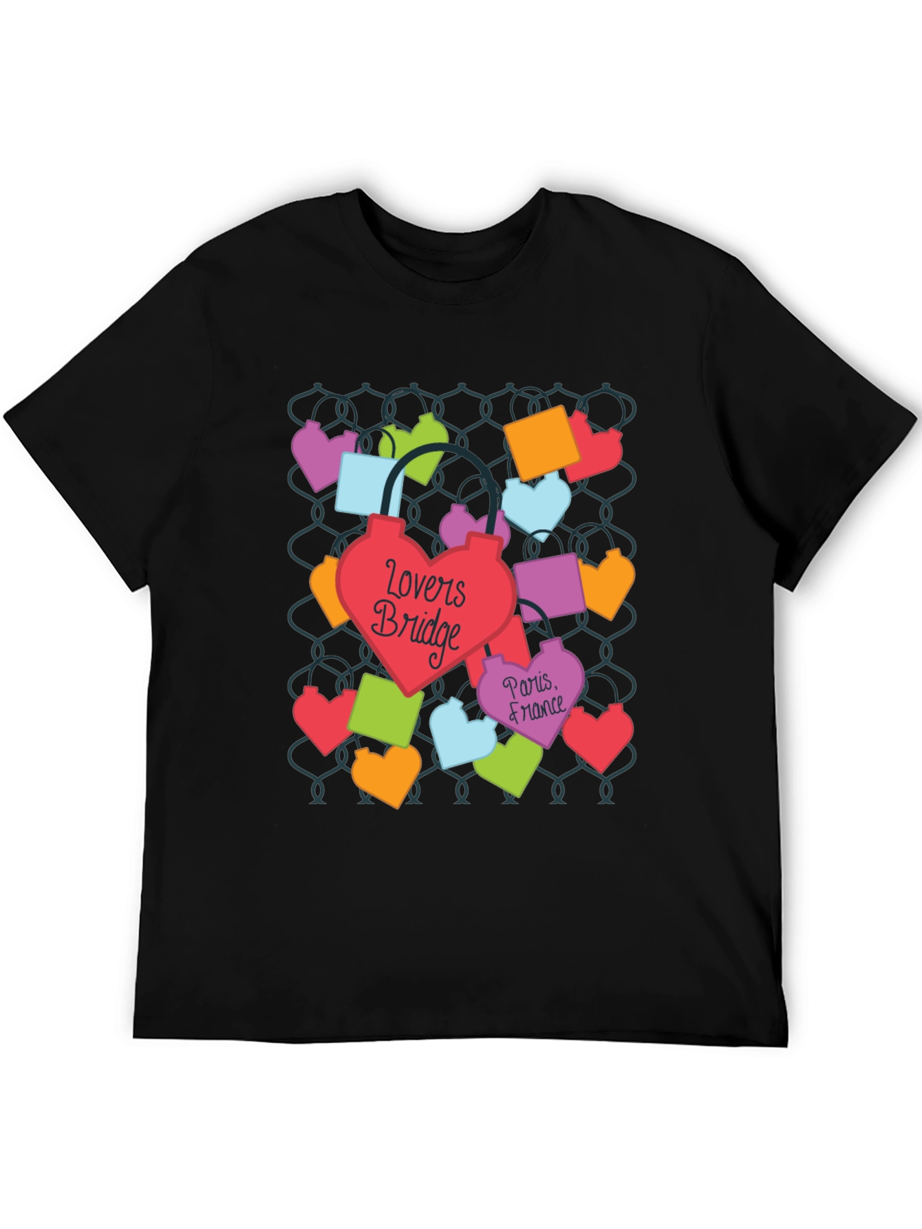 Lovers Bridge Paris France T-Shirt