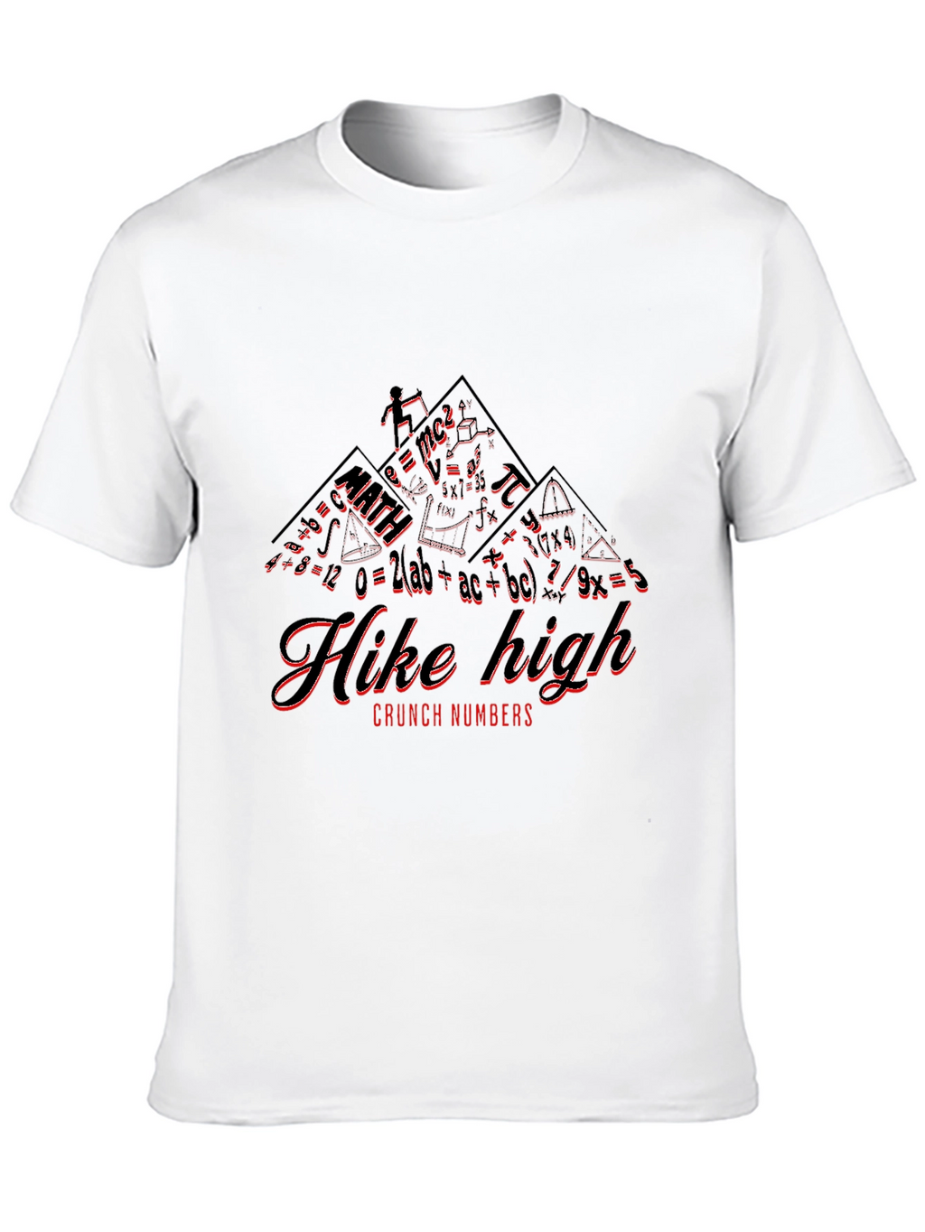 Hike High Crunch Numbers Math Equation Graphic T-Shirt
