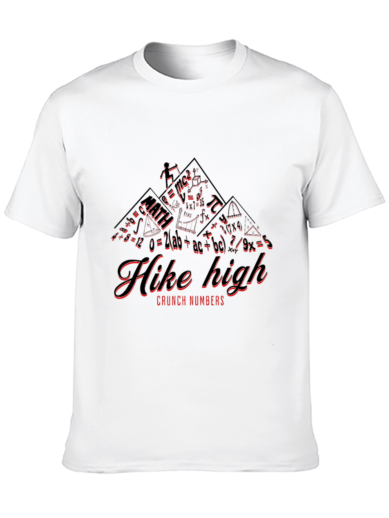 Hike High Crunch Numbers Math Equation Graphic T-Shirt