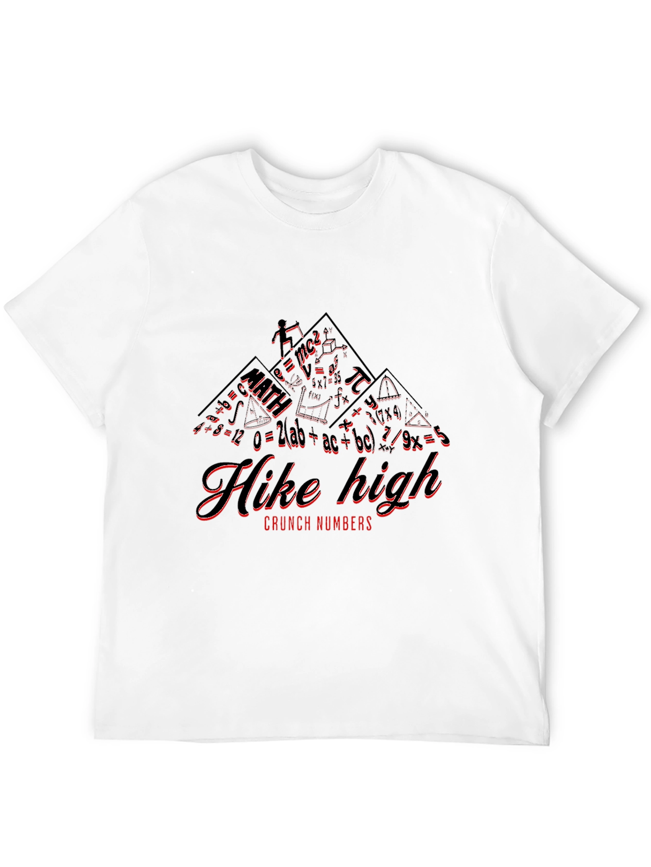 Hike High Crunch Numbers Math Equation Graphic T-Shirt