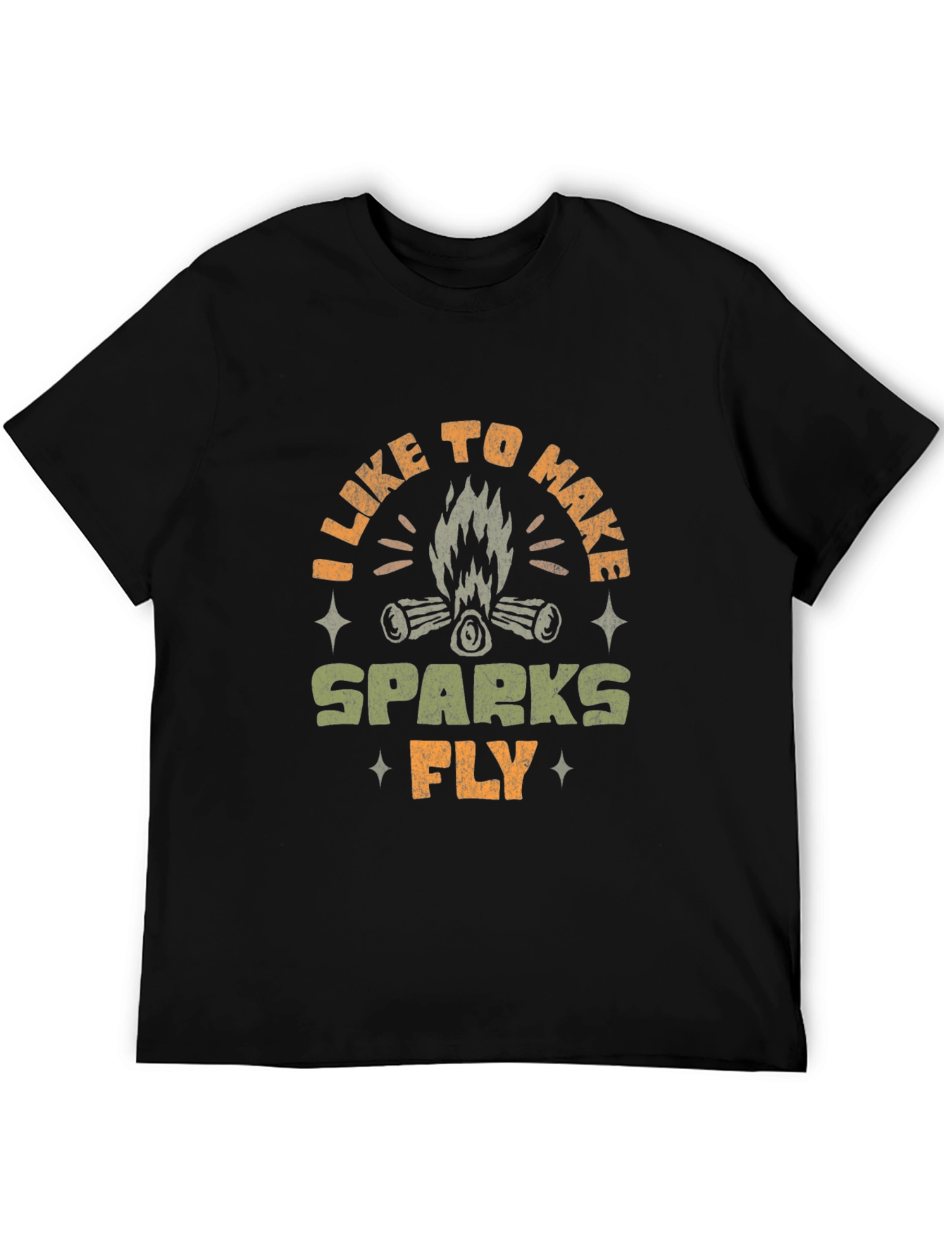 Campfire Sparks Graphic T-Shirt - Black