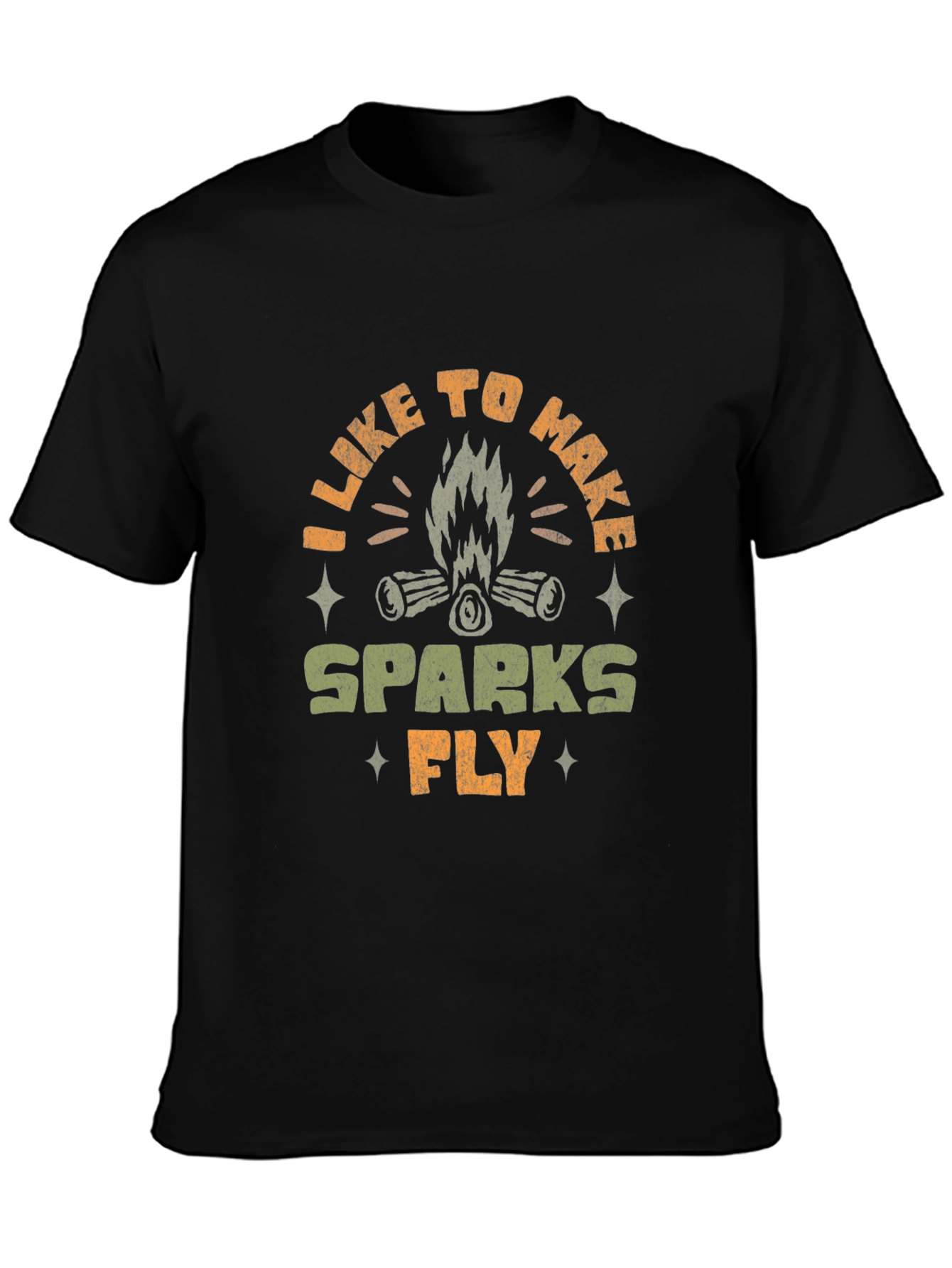 Campfire Sparks Graphic T-Shirt - Black