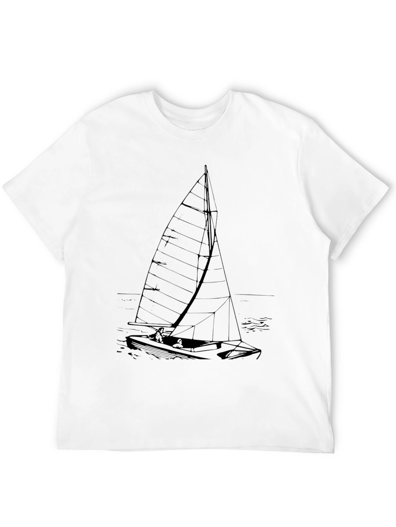Black Sailboat Graphic T-Shirt