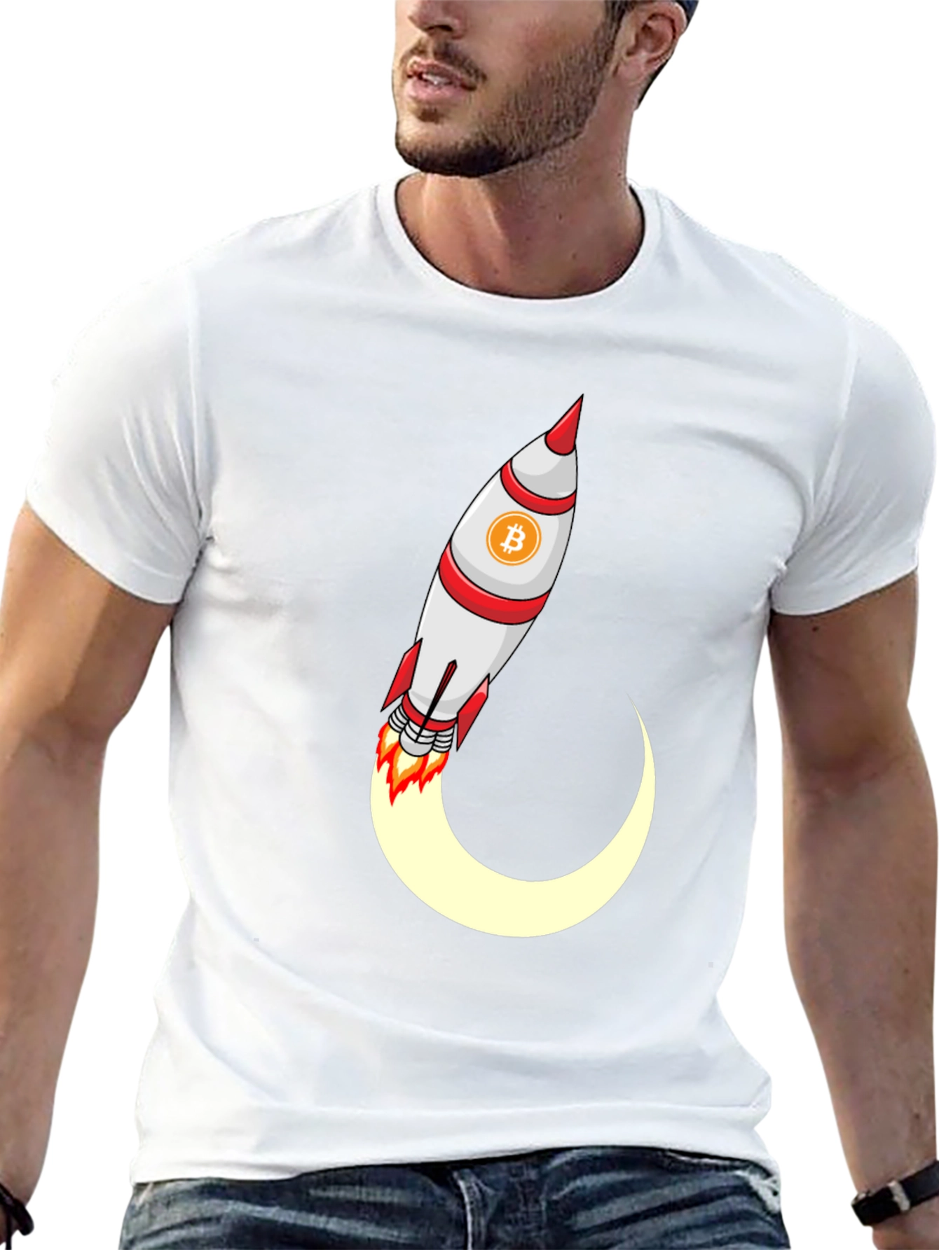 Bitcoin Rocket T-Shirt - Crypto Moonshot