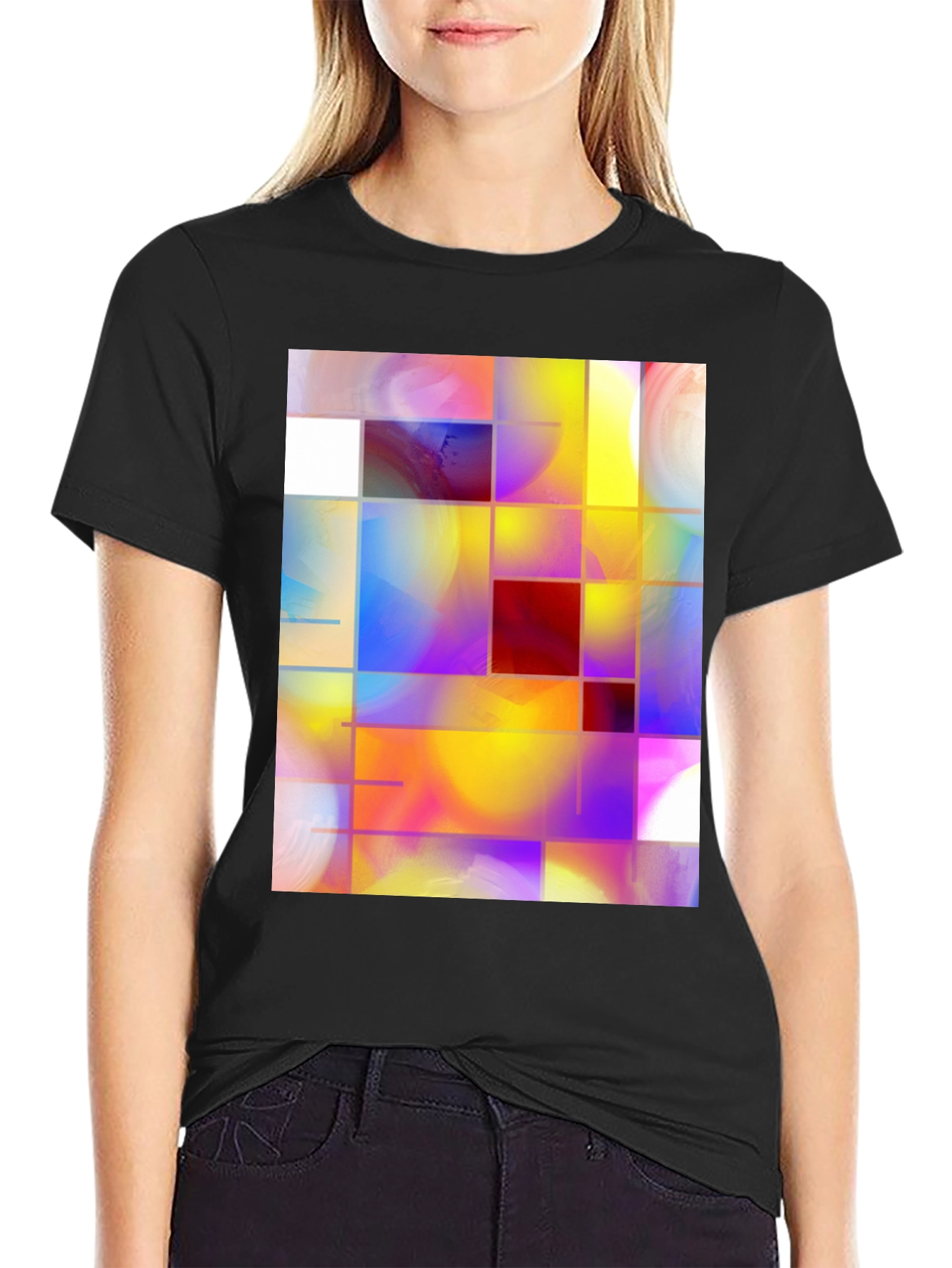 Abstract Grid Art Graphic Tee
