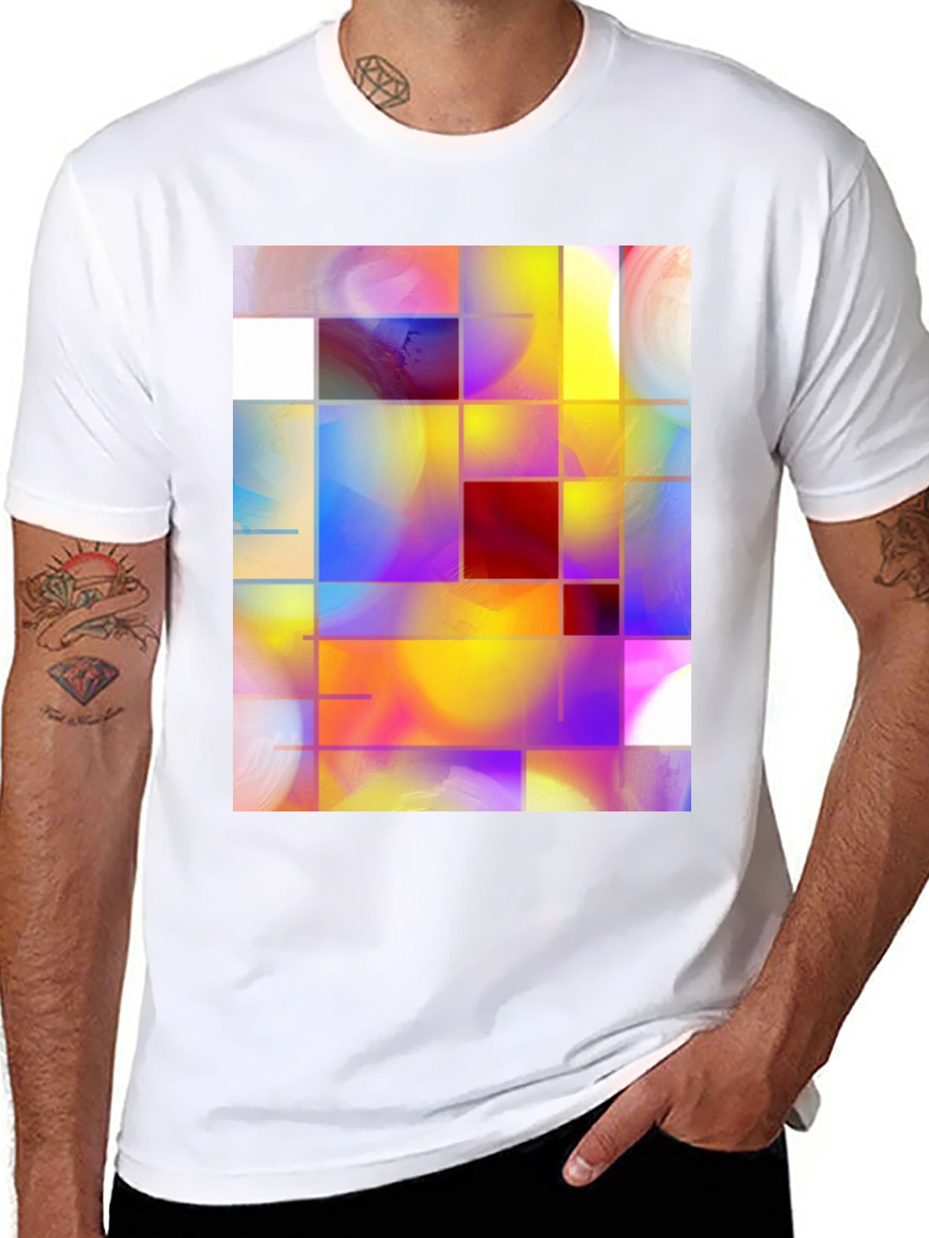 Abstract Grid Art Graphic Tee
