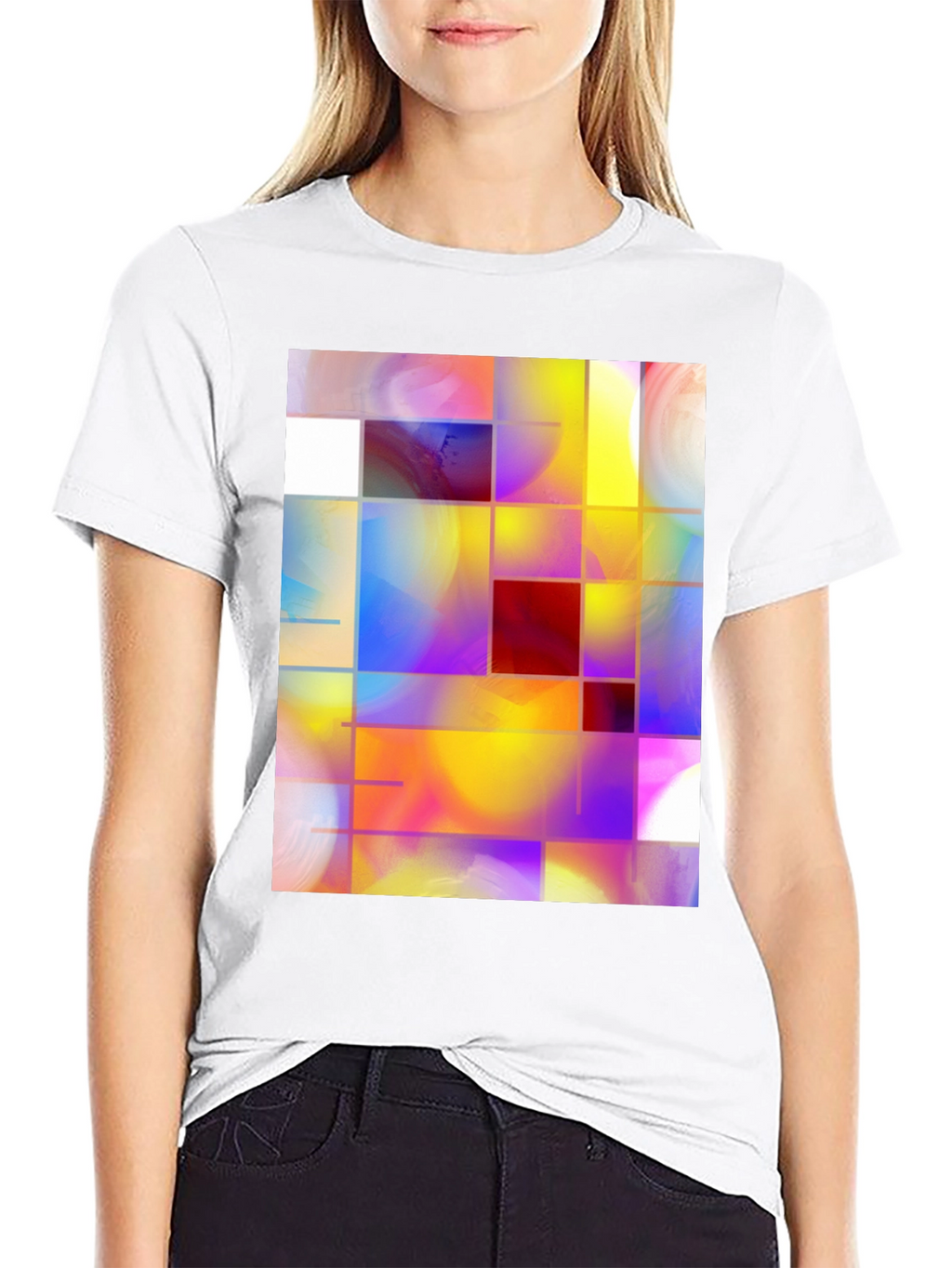 Abstract Grid Art Graphic Tee
