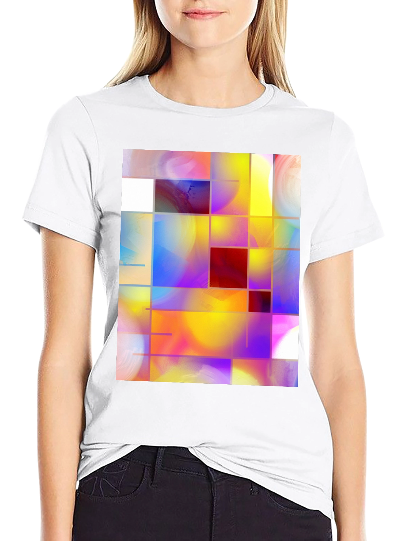 Abstract Grid Art Graphic Tee