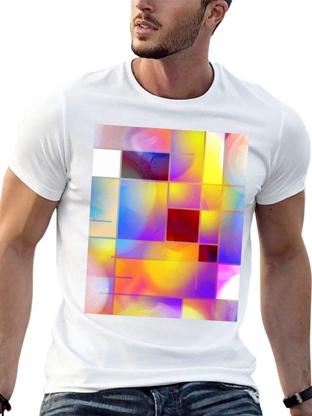 Abstract Grid Art Graphic Tee
