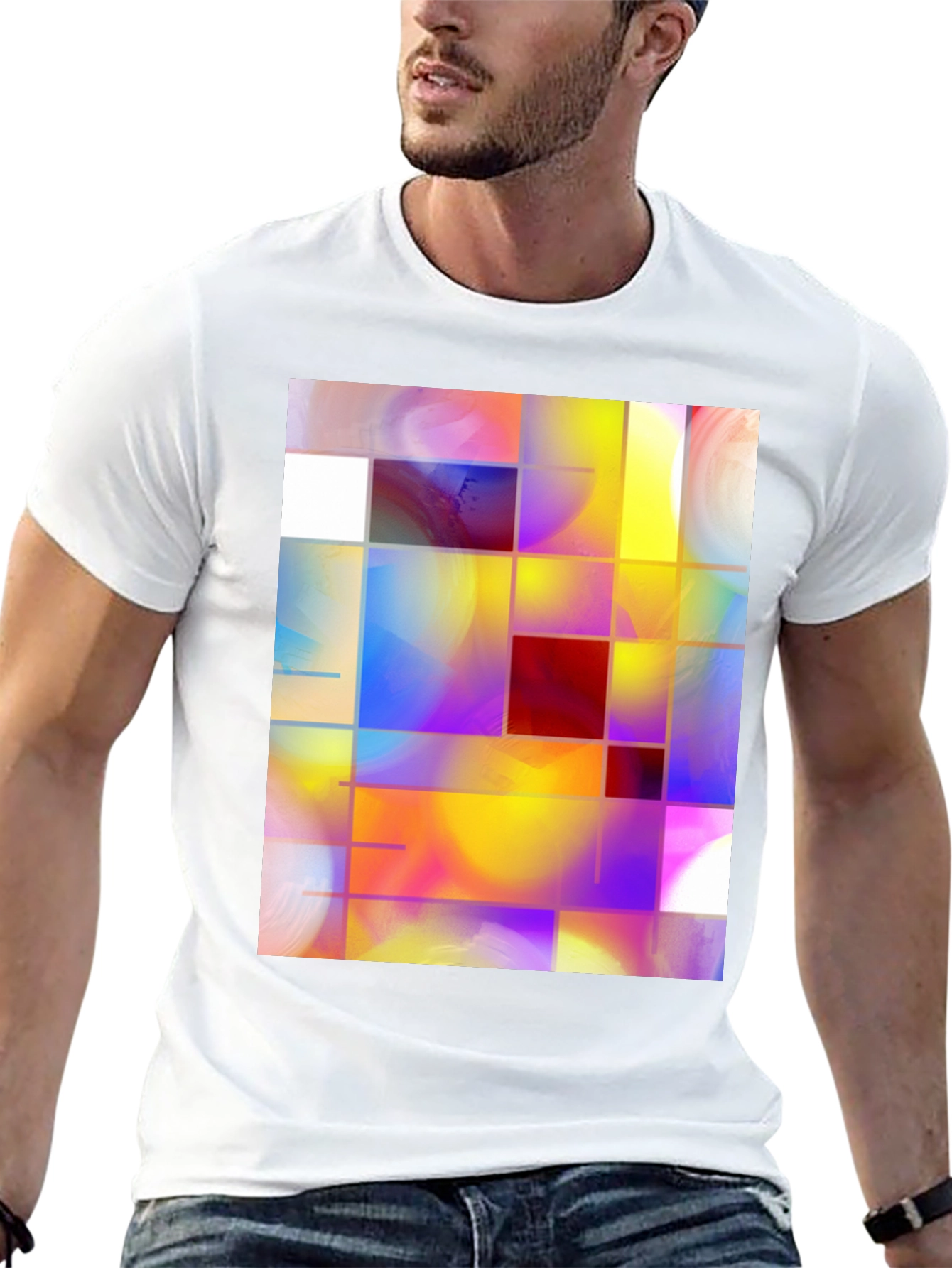 Abstract Grid Art Graphic Tee
