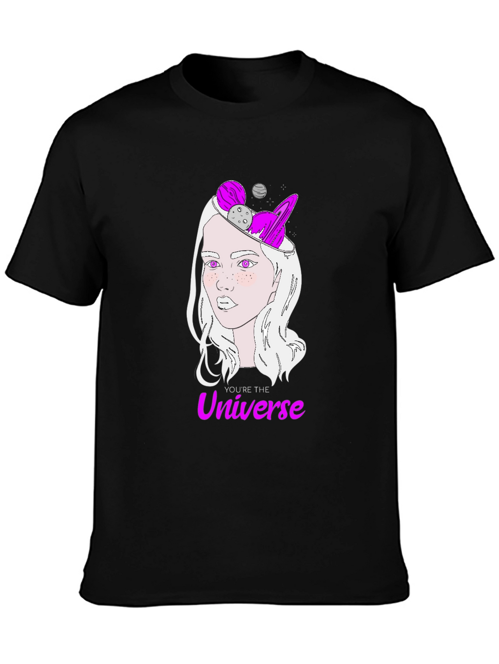 Cosmic Mind Womens Graphic Tee - Universe Design