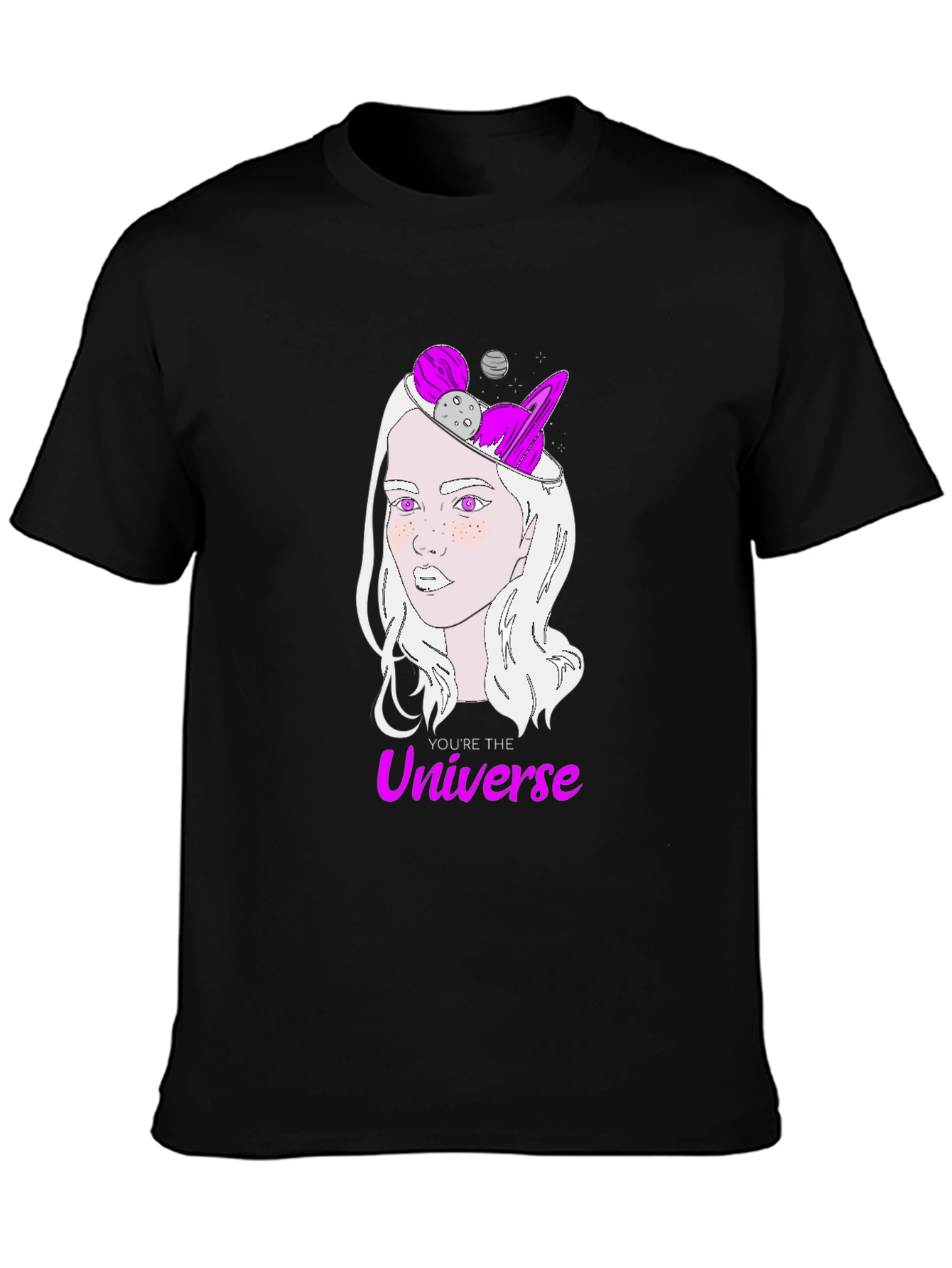 Cosmic Mind Womens Graphic Tee - Universe Design