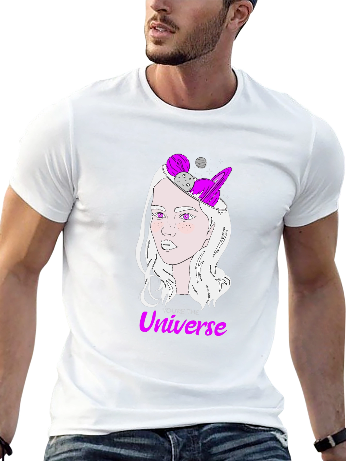 Cosmic Mind Womens Graphic Tee - Universe Design