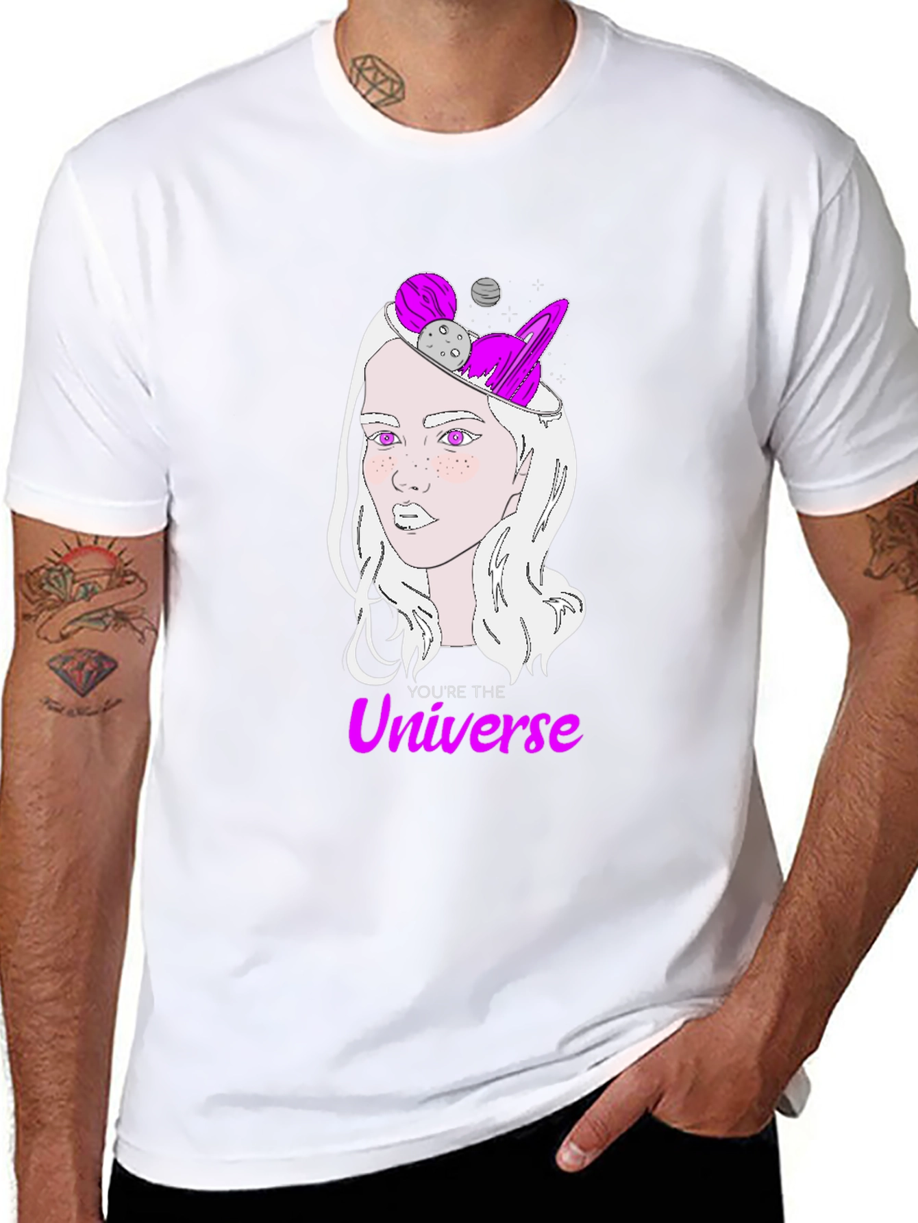 Cosmic Mind Womens Graphic Tee - Universe Design