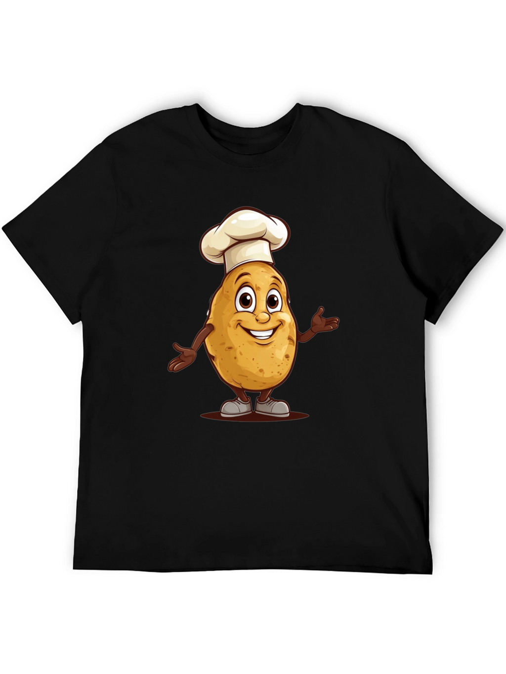 Chef Potato Graphic Tee - Black Cotton T-Shirt