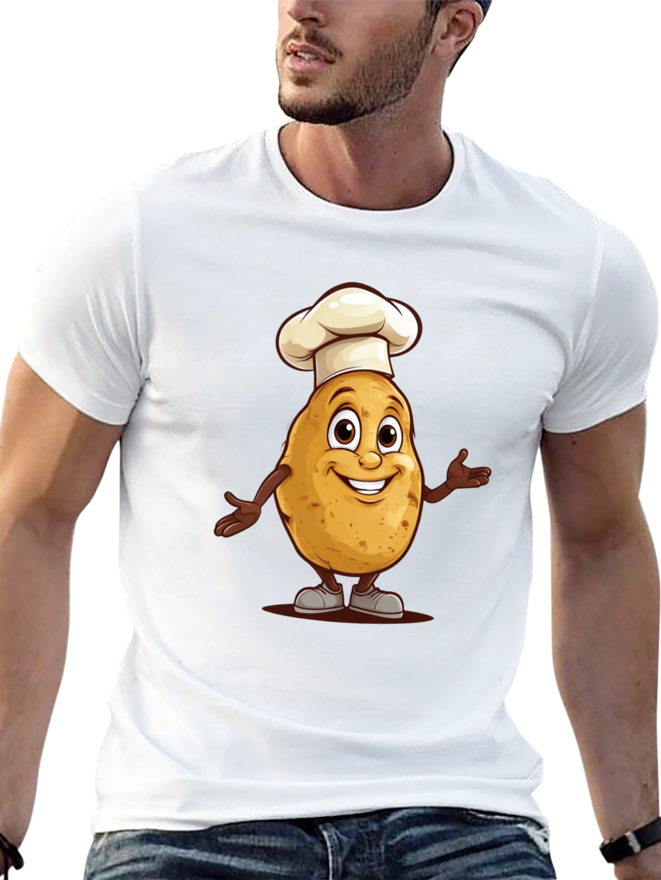 Chef Potato Graphic Tee - Black Cotton T-Shirt