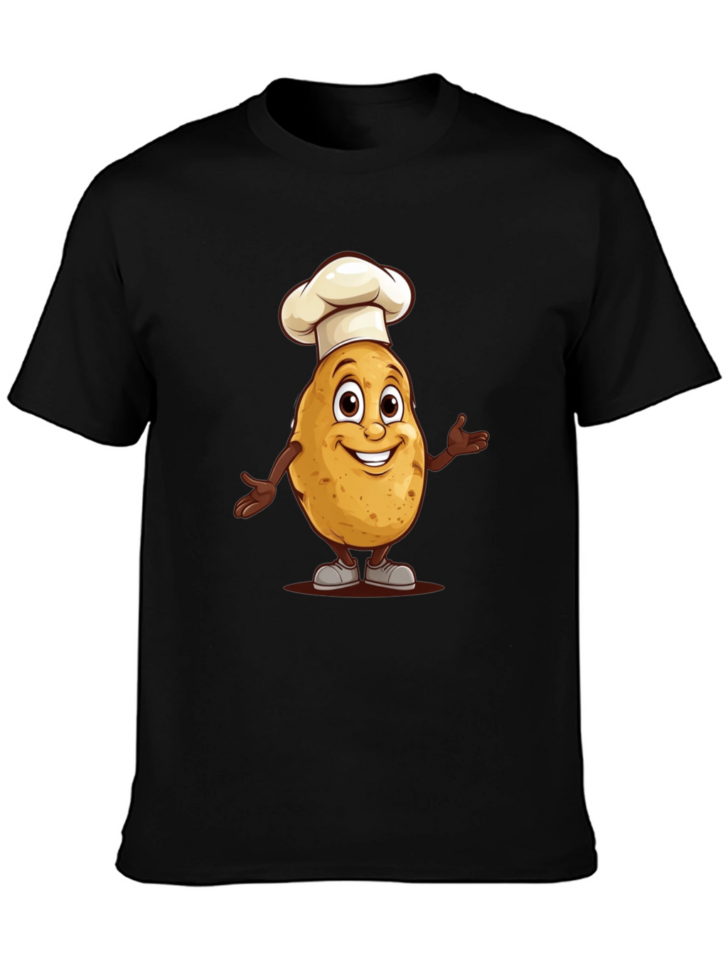 Chef Potato Graphic Tee - Black Cotton T-Shirt