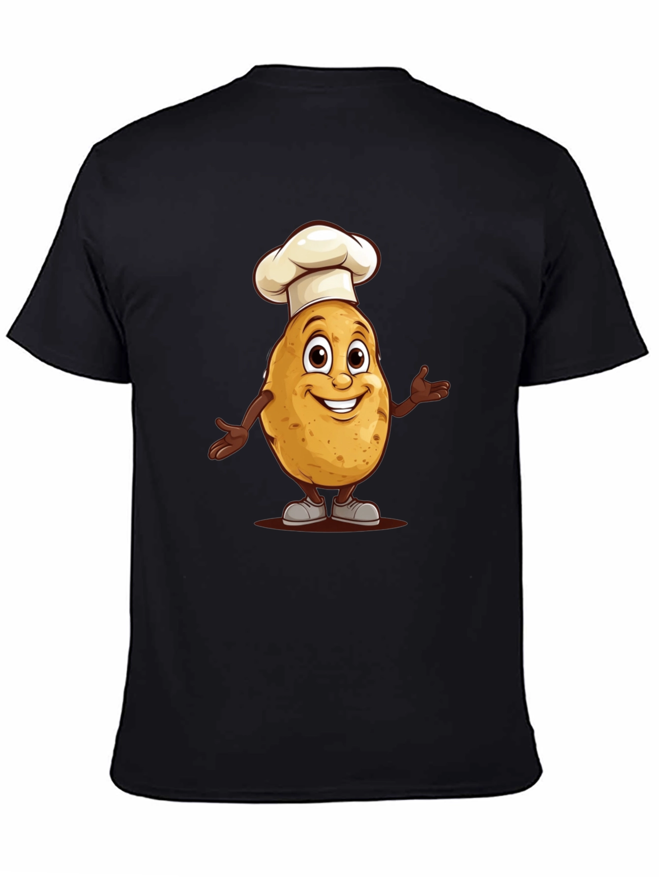 Chef Potato Graphic Tee - Black Cotton T-Shirt