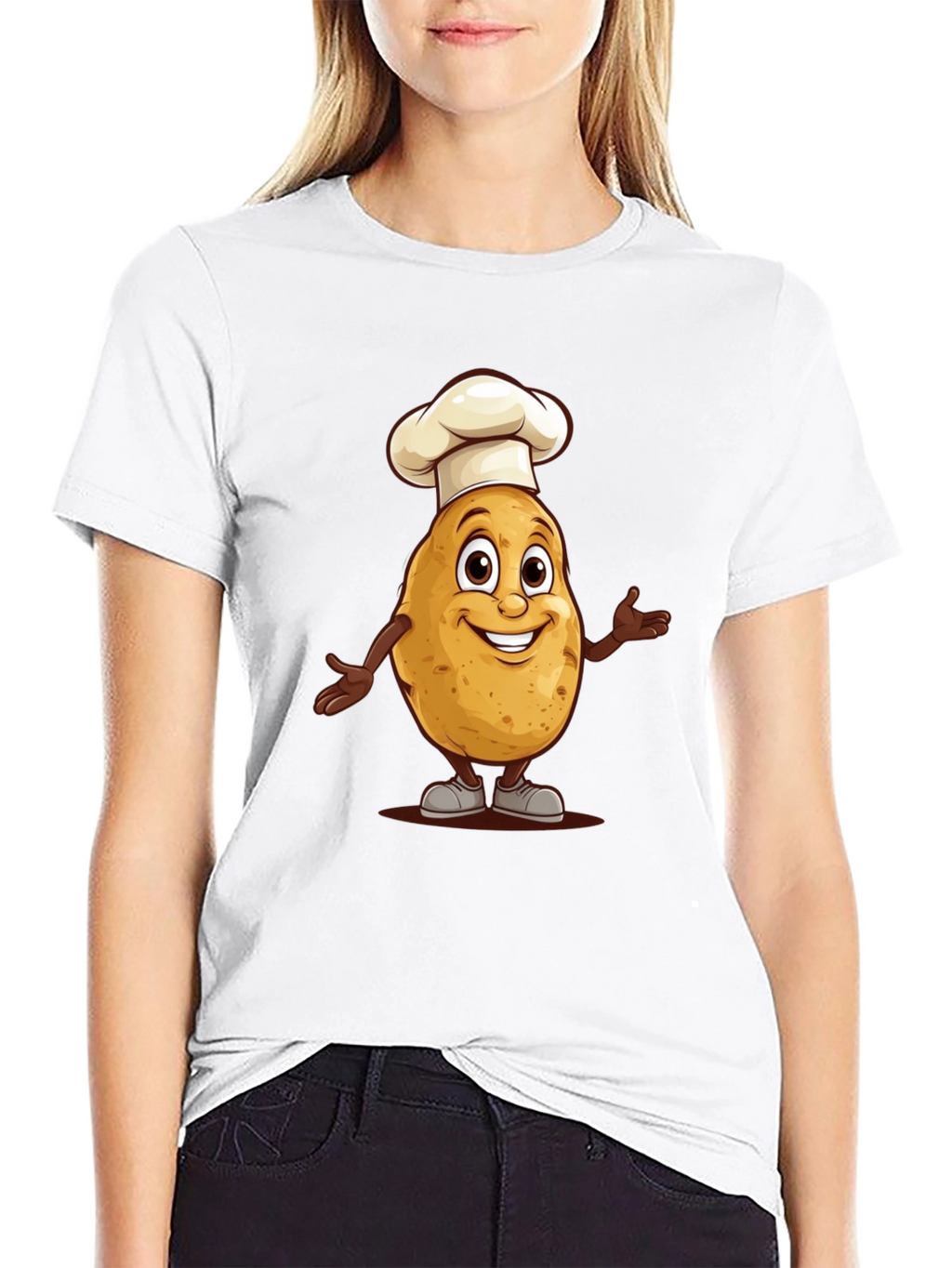 Chef Potato Graphic Tee - Black Cotton T-Shirt
