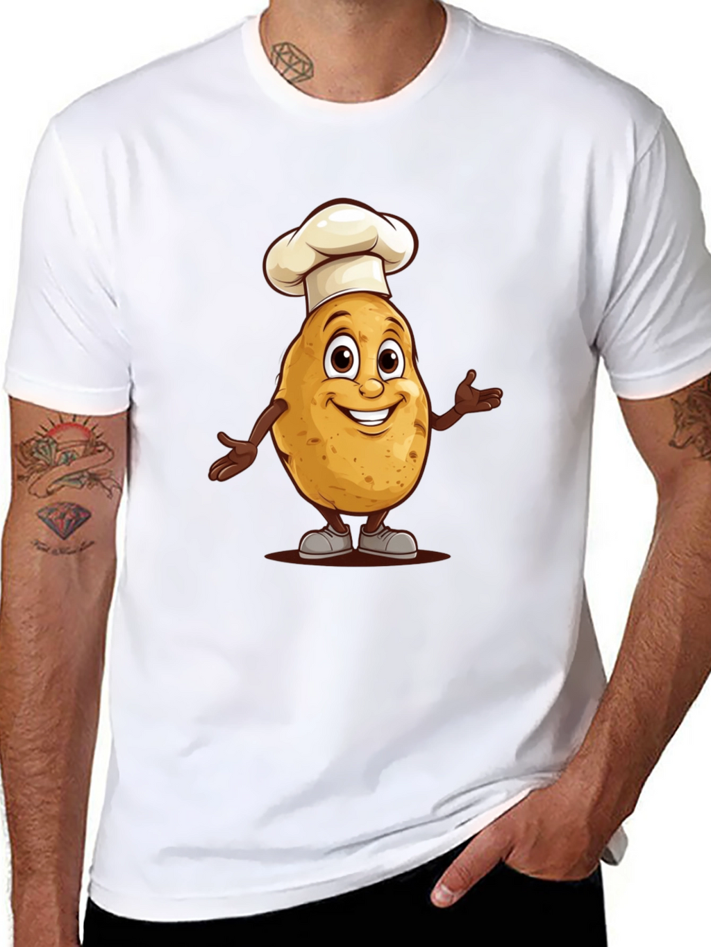 Chef Potato Graphic Tee - Black Cotton T-Shirt
