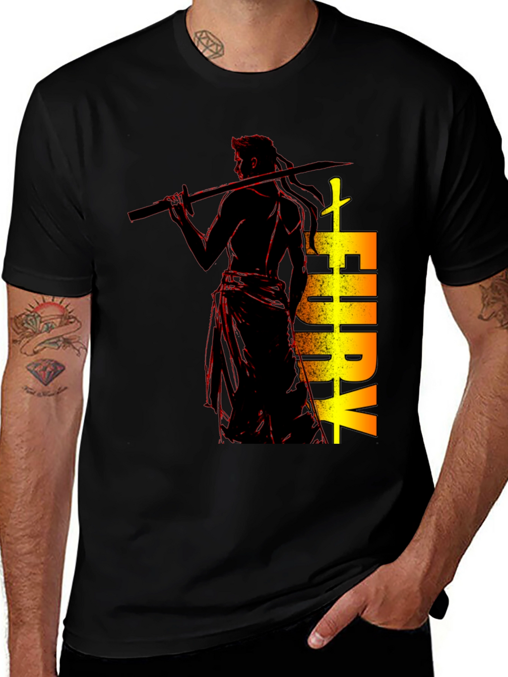 Fury Graphic Print Tee - Black