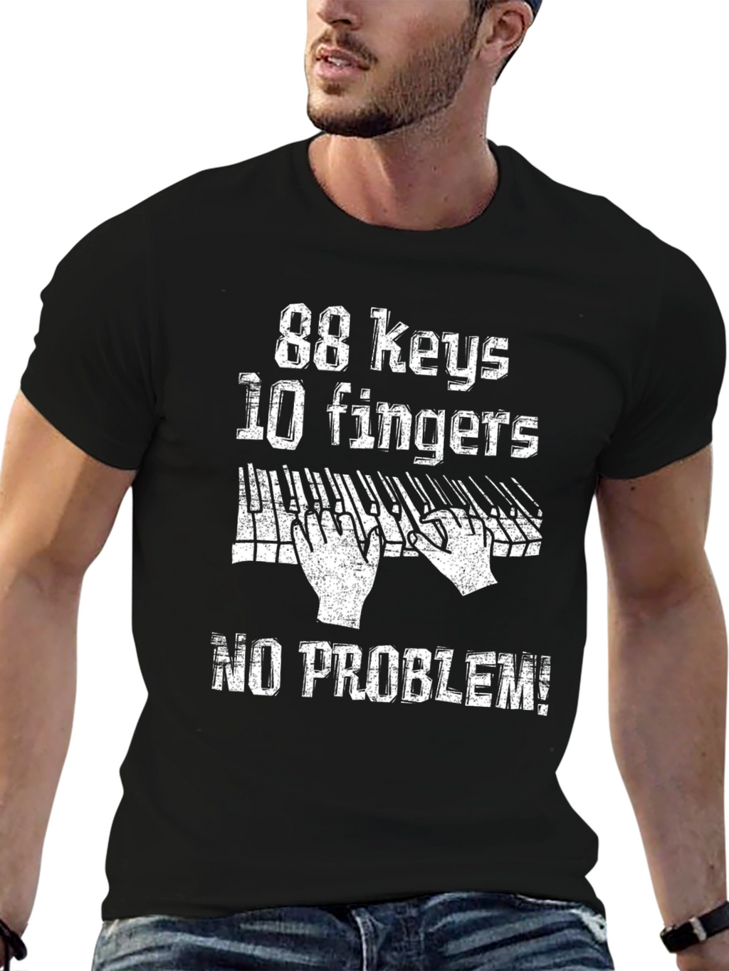 88 Keys 10 Fingers No Problem Musician T-Shirt