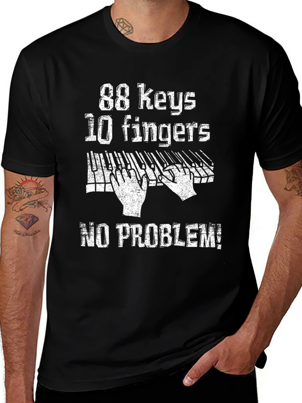 88 Keys 10 Fingers No Problem Musician T-Shirt