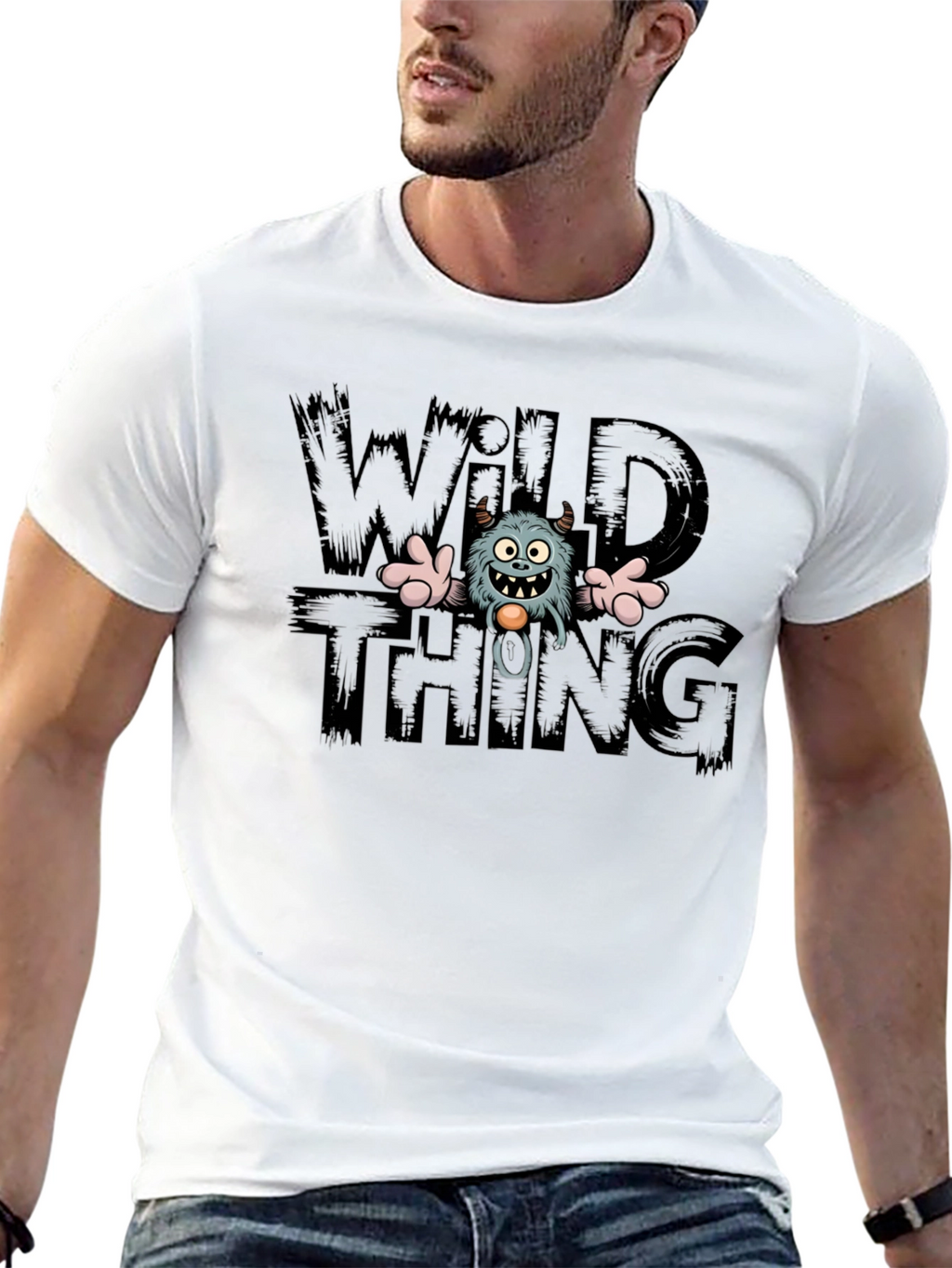Wild Thing Monster Graphic Tee - Cotton Blend