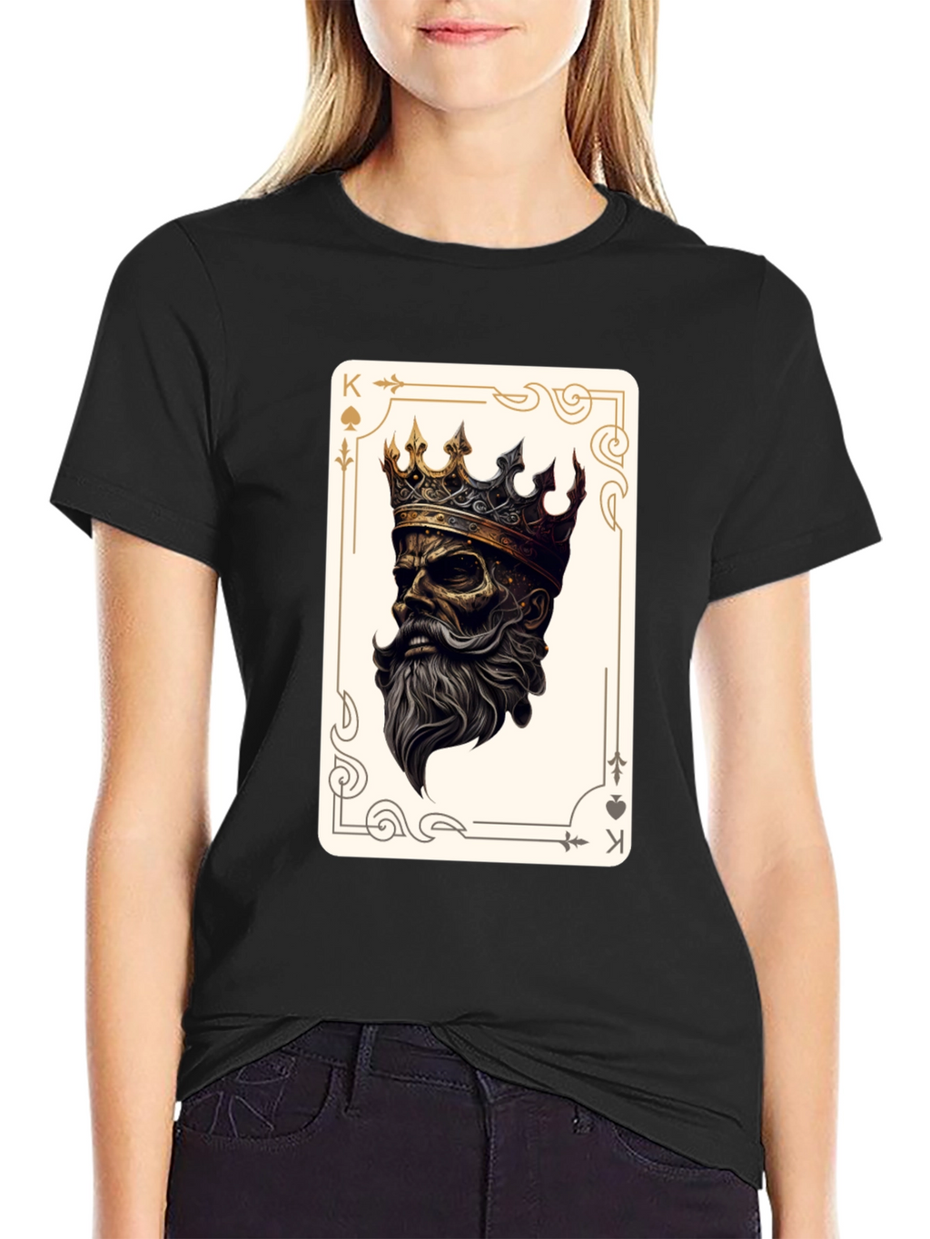 King of Spades Graphic Tee - Black Cotton