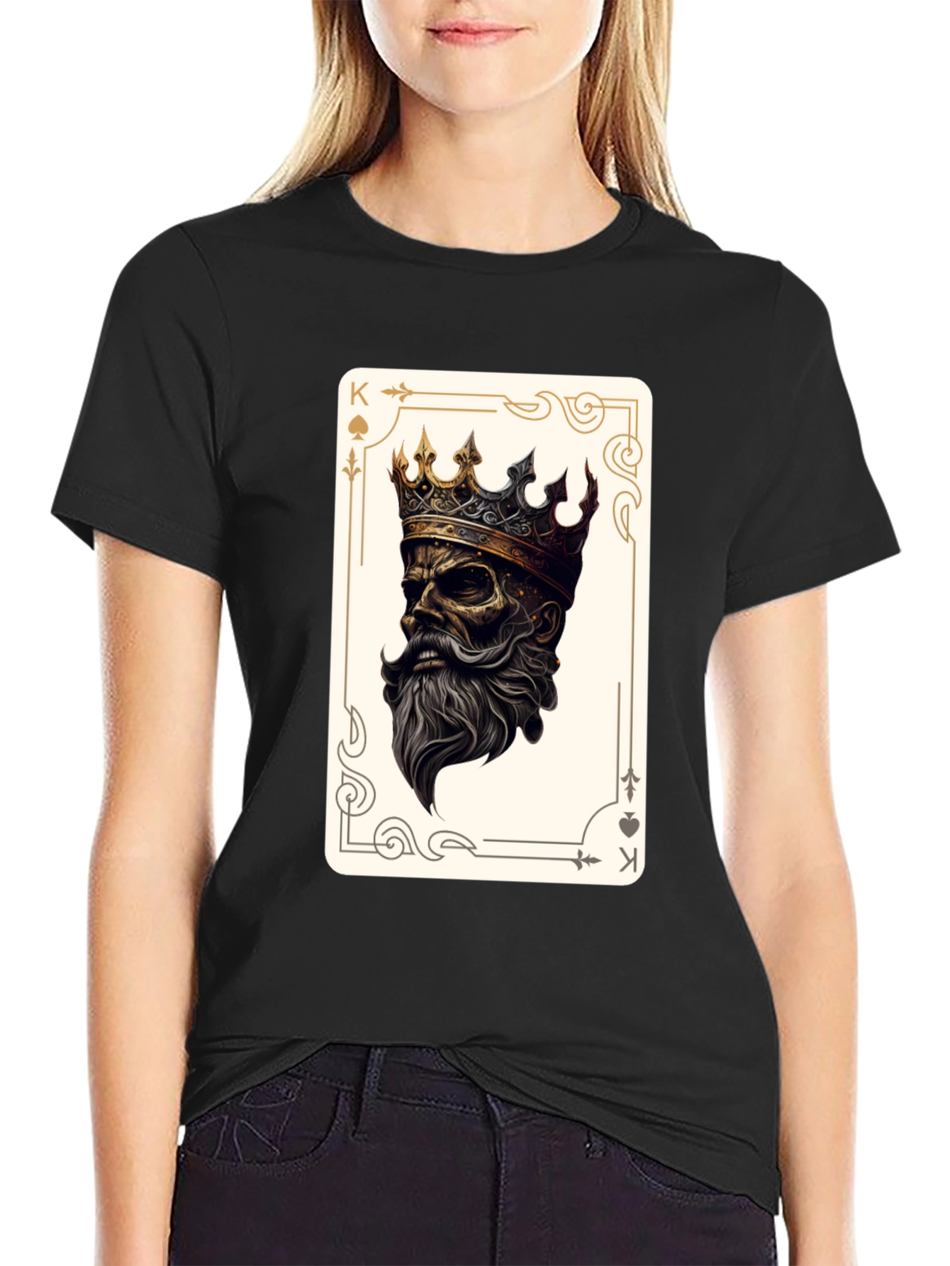 King of Spades Graphic Tee - Black Cotton
