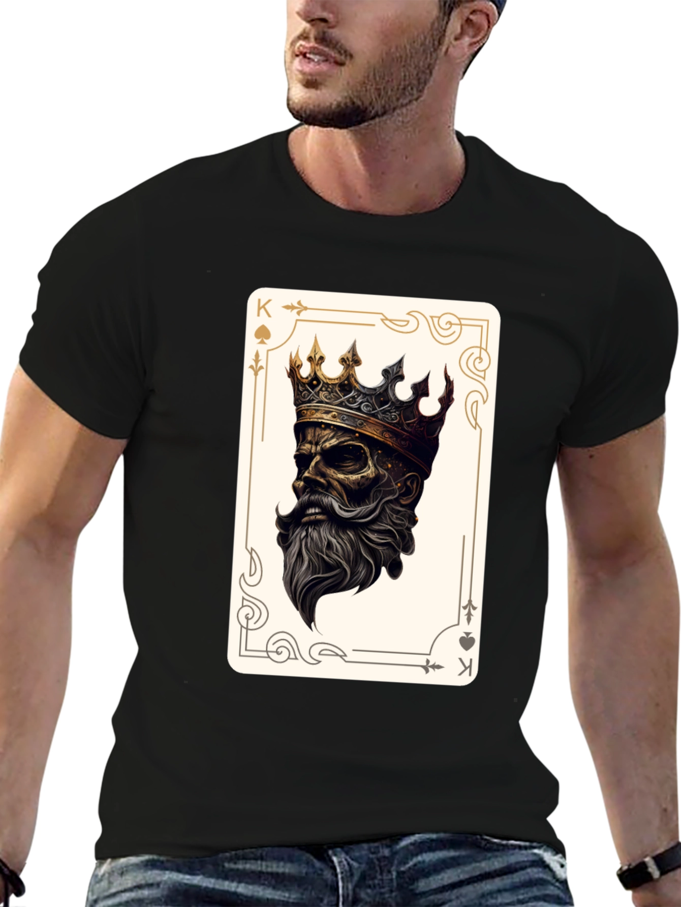 King of Spades Graphic Tee - Black Cotton