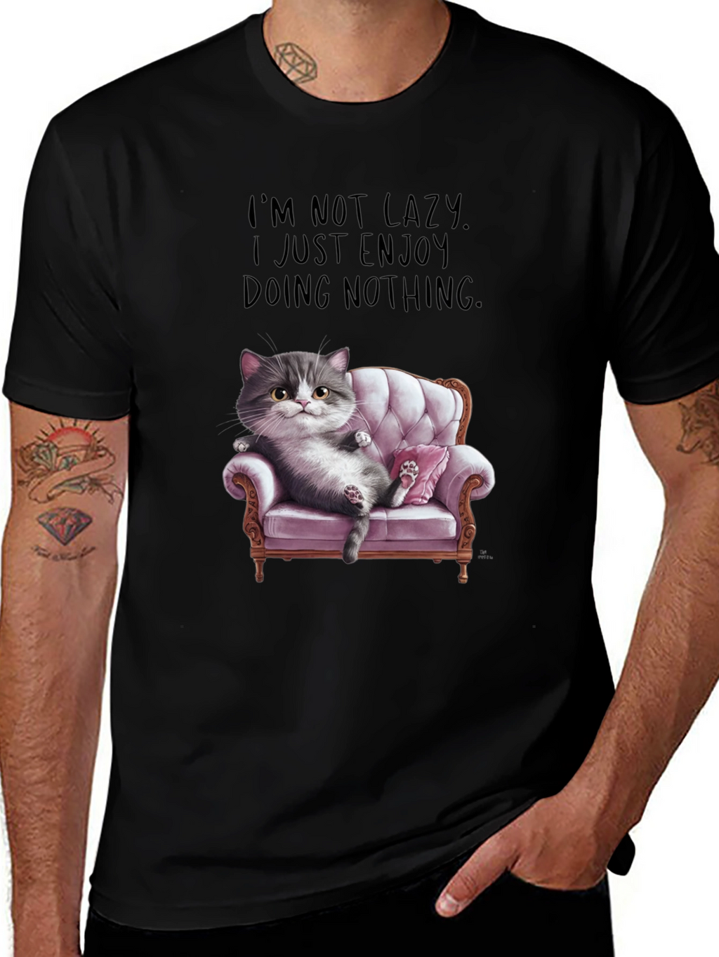 Funny Cat Lover T-Shirt - Enjoy Doing Nothing Tee