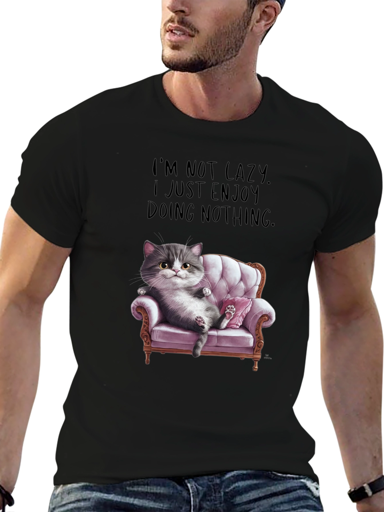 Funny Cat Lover T-Shirt - Enjoy Doing Nothing Tee